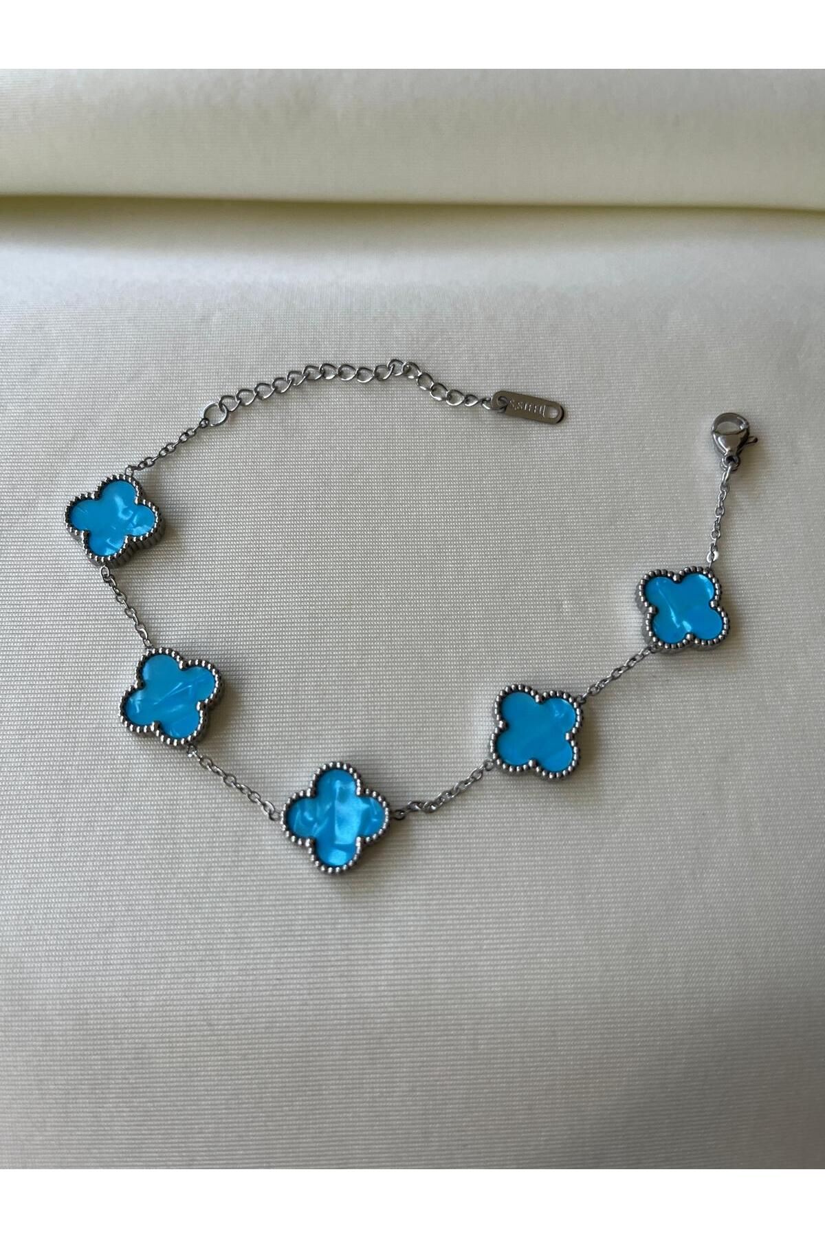 Nilsu Jewellery Accessory Çelik Yonca Model Şans Bilekliği
