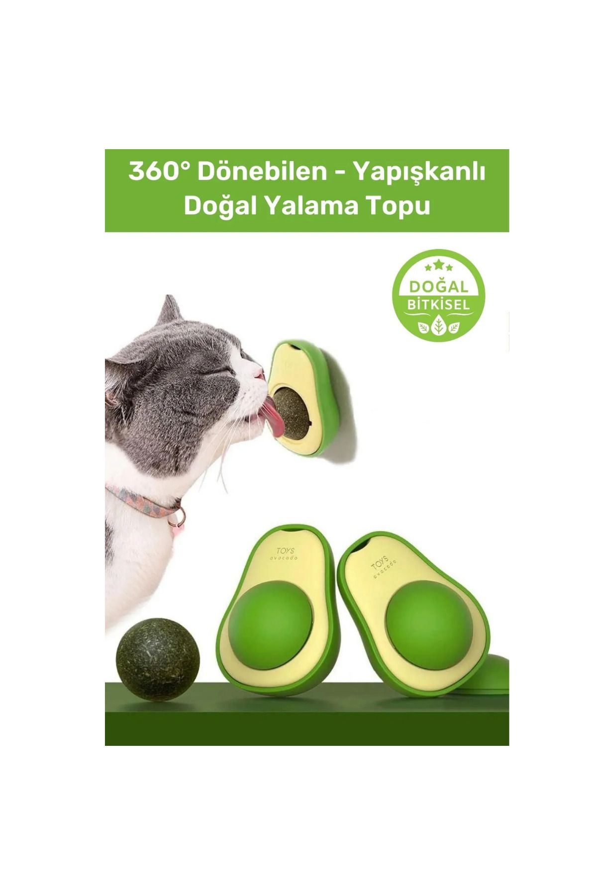 mucit home Yenilebilir Doğal Avokado Stili Kedi Çimeni Dönen Topu