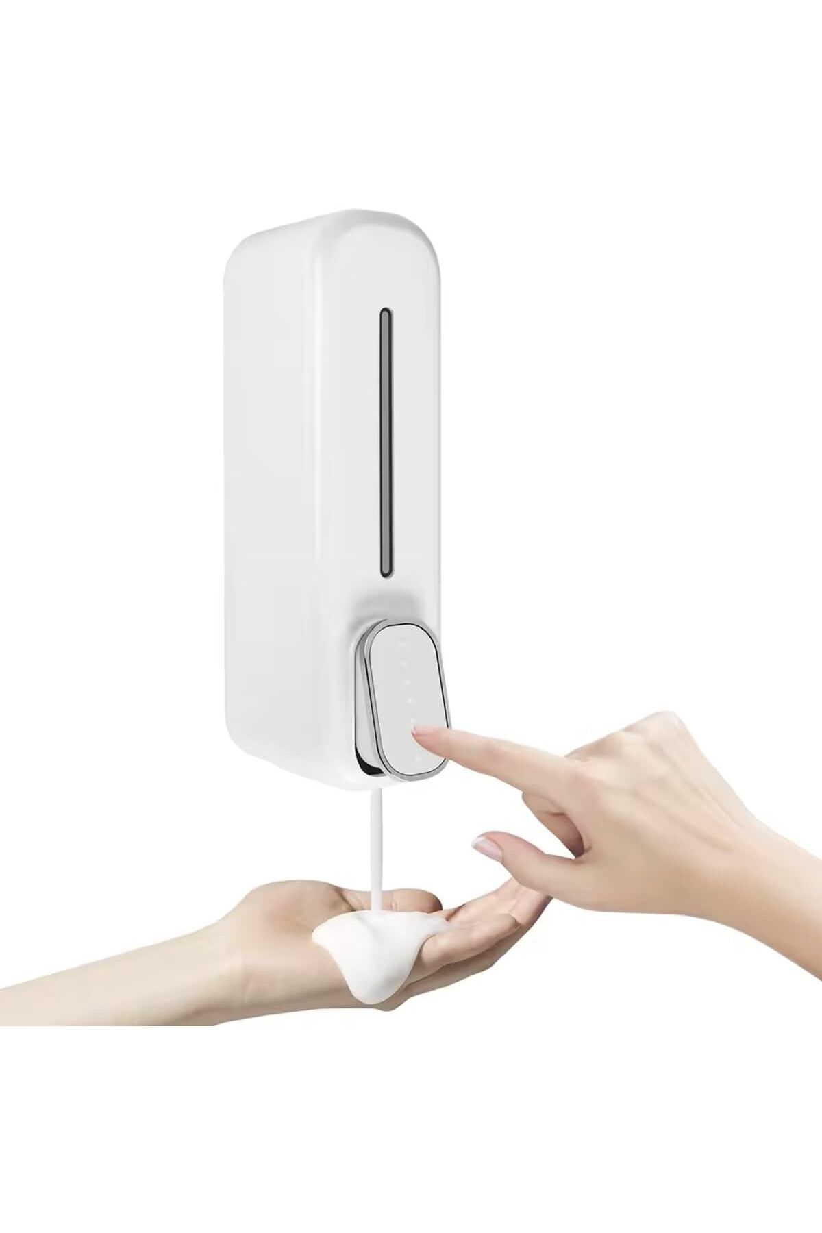 Mu Art Ahşap Mrt Beyaz Duvara Monte Sıvı Sabunluk – 300 ml, Şık & Dayanıklı Dispenser, Banyo ve Mutfa