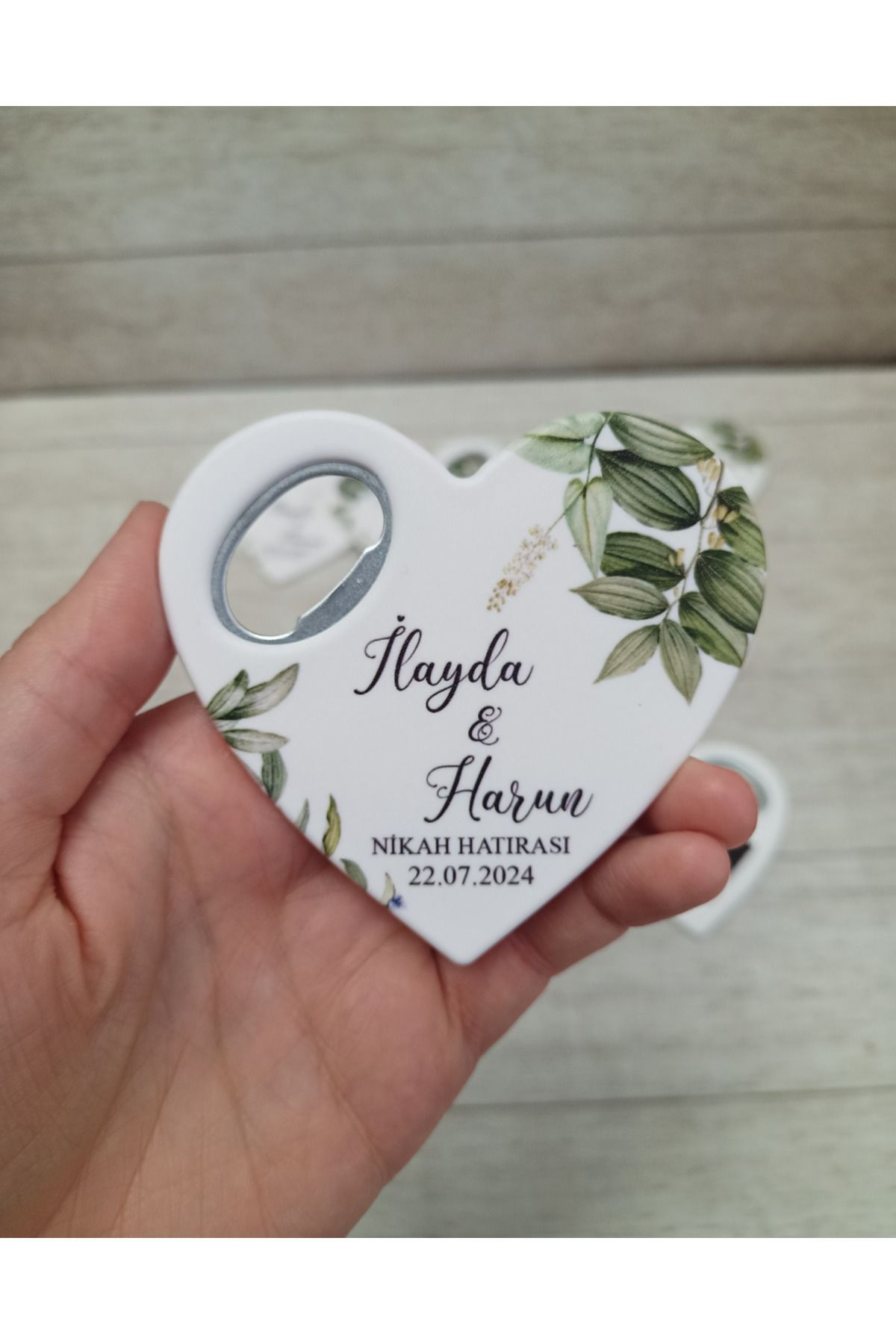 dekor artı 25 adet kalp açacak magnet düğün hediyesi
