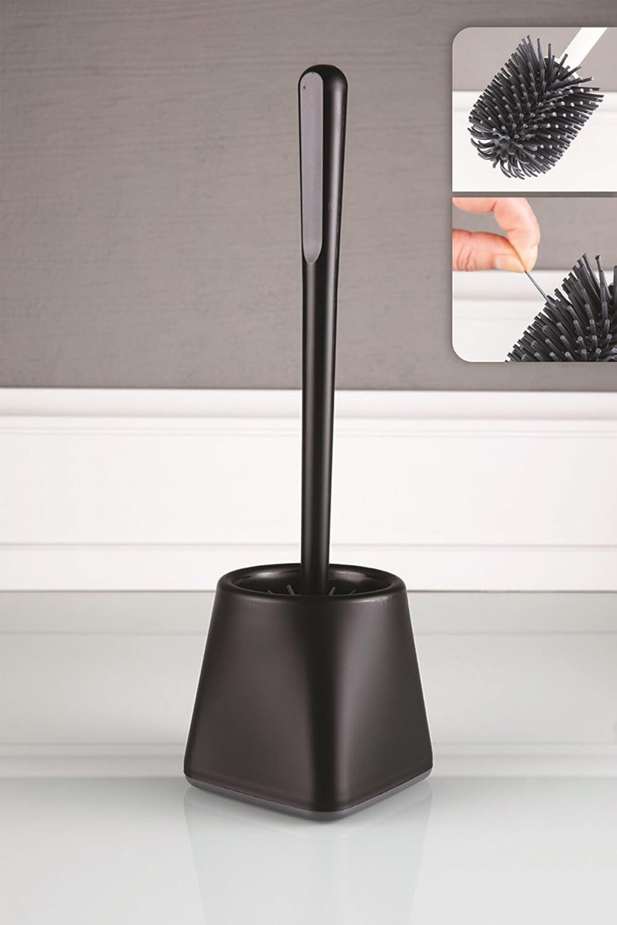STOREMAX OZN Wc Tuvalet Banyo Fırçası Klozet Fırçası Kare Siyah OZNstre 1094633