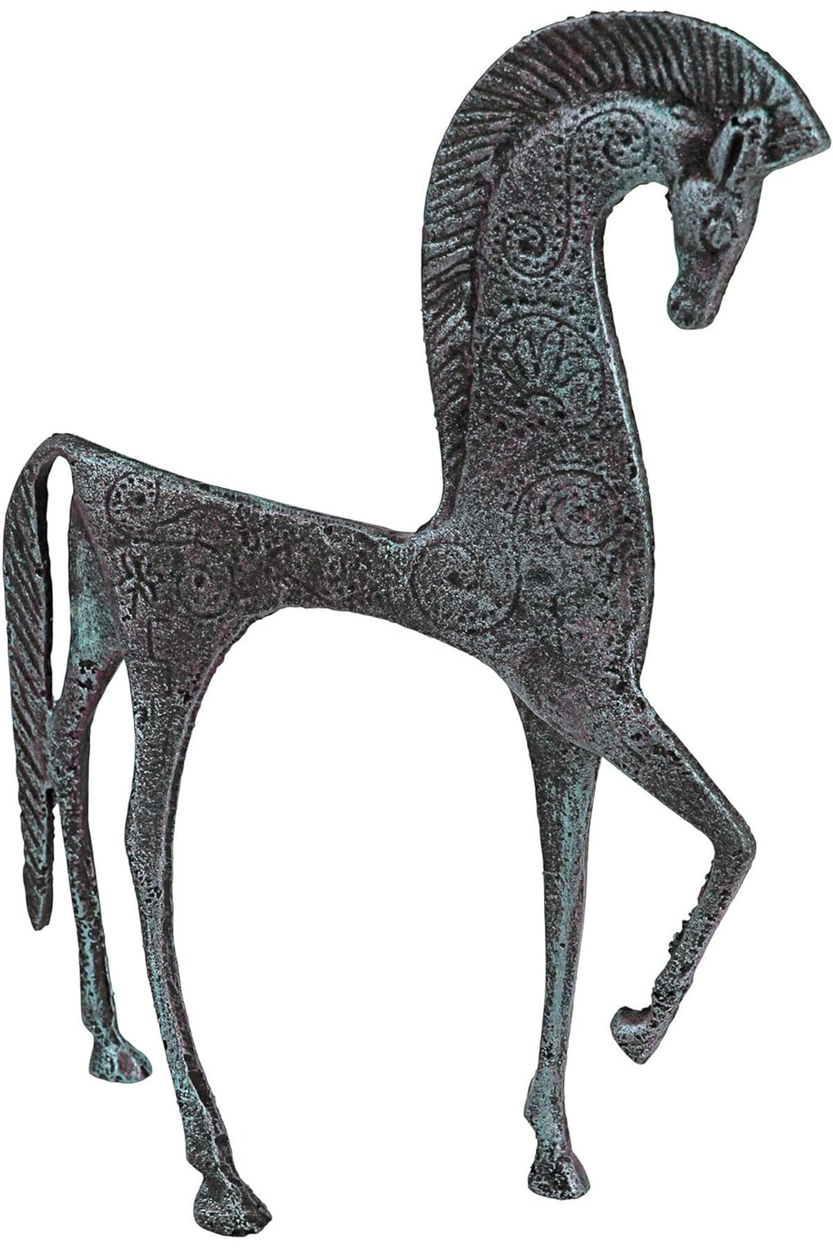 STOREMAX OZN Toscano SP806 Yunan Demir İşi Spartalı At Heykeli, verdigris OZNstre 1094633