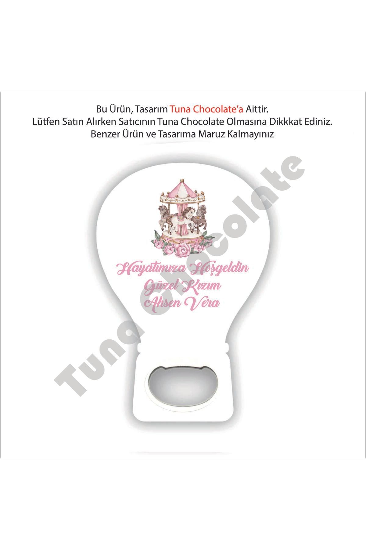 Tuna Chocolate Çikolata & Hediyelik 25 Adet Kişiye Özel Baskılı Balon Magnet Açacak (UV BASKILI)