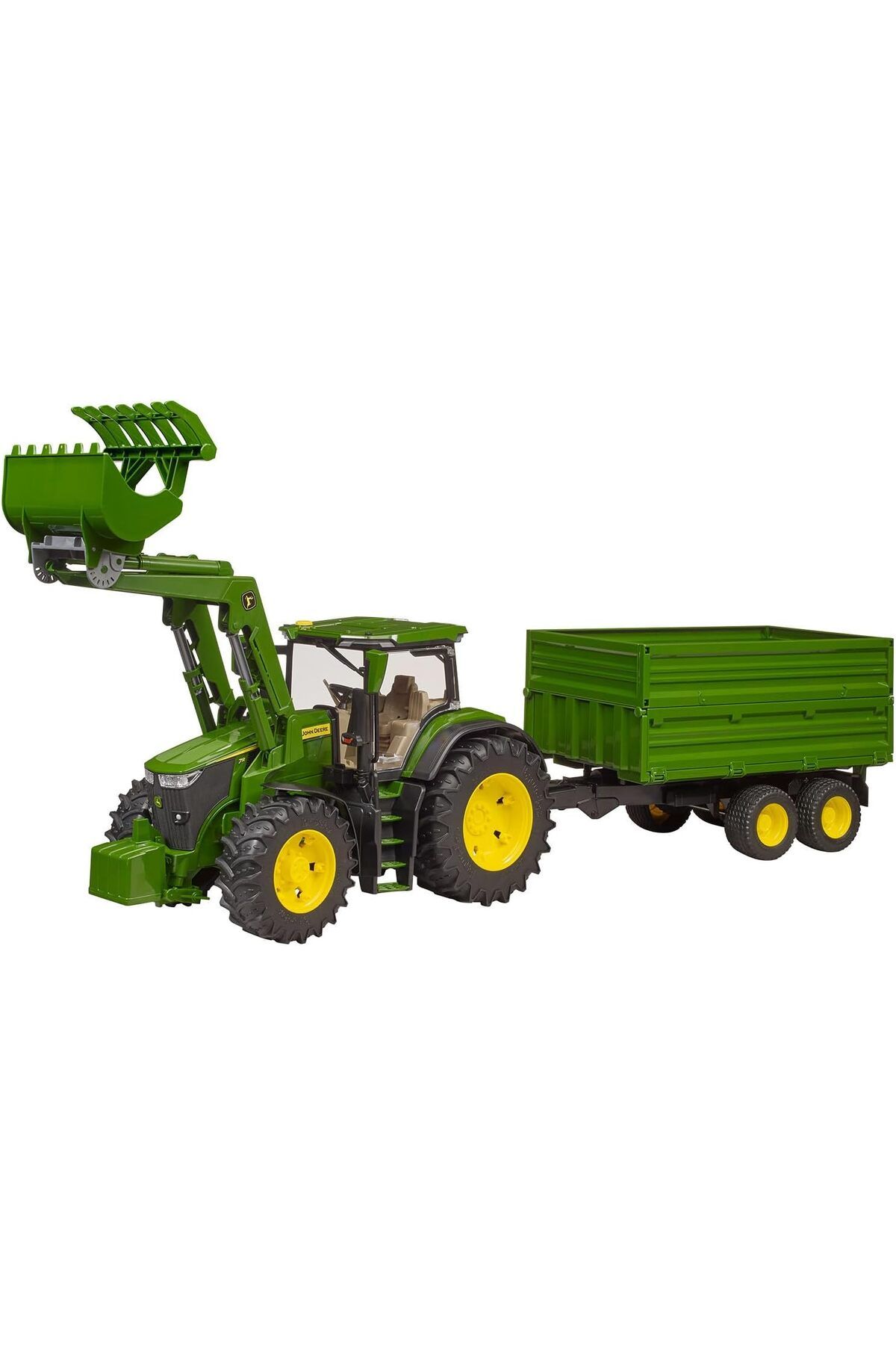 Mu Art Ahşap Mrt BR03155 John Deere 7R 350 Kepçeli Traktör Ve Römork Art 871301