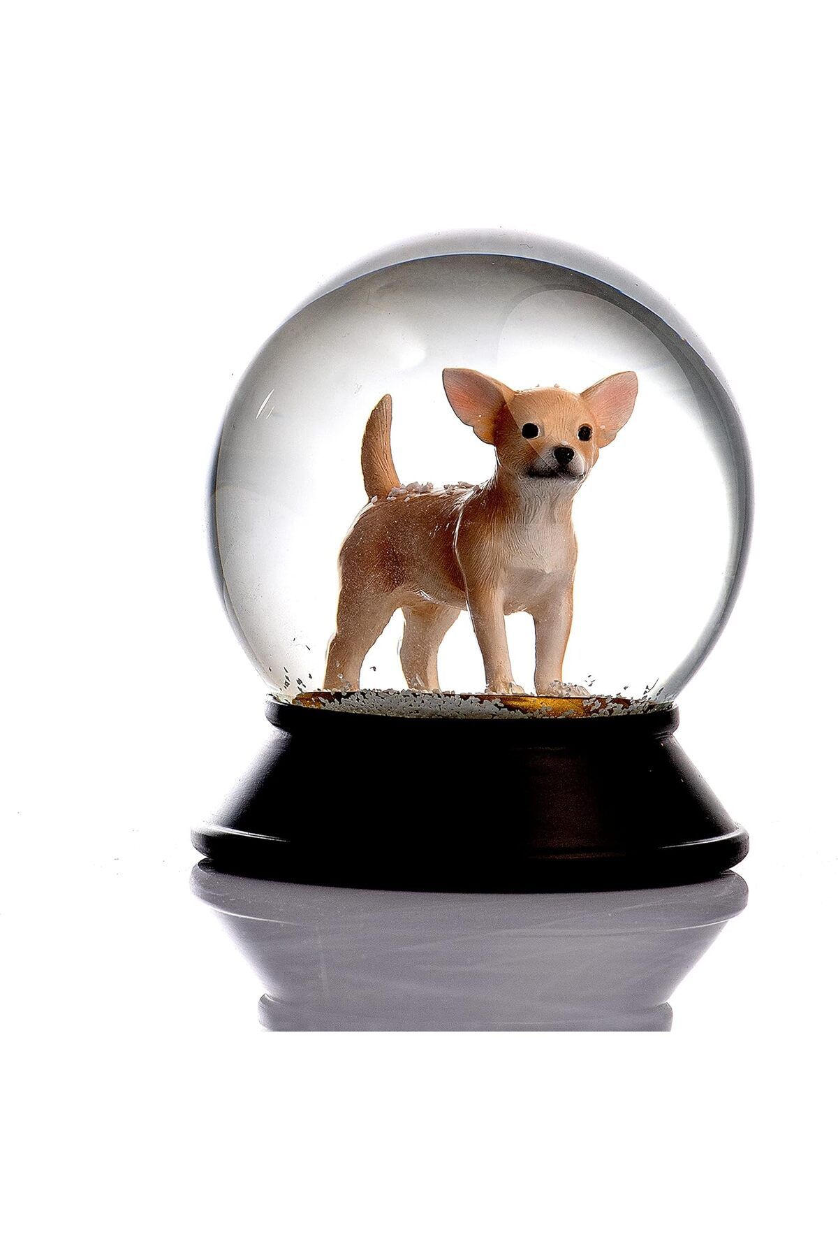 LUXE Cam Ve Reçine Altın Patiler Köpek Chihuahua (Kayısı) Kar Küresi Hediye LXSHP 1055529