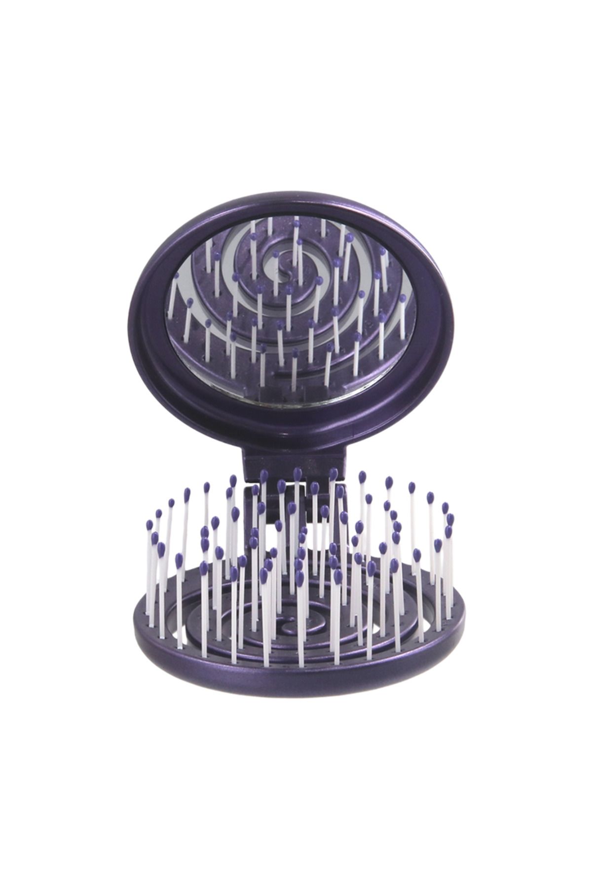 PROCO Beauty Makaron METALİK - Üç Boyutlu 3D Esnek Aynalı Çanta Boy Saç Fırçası - Compact Detangler