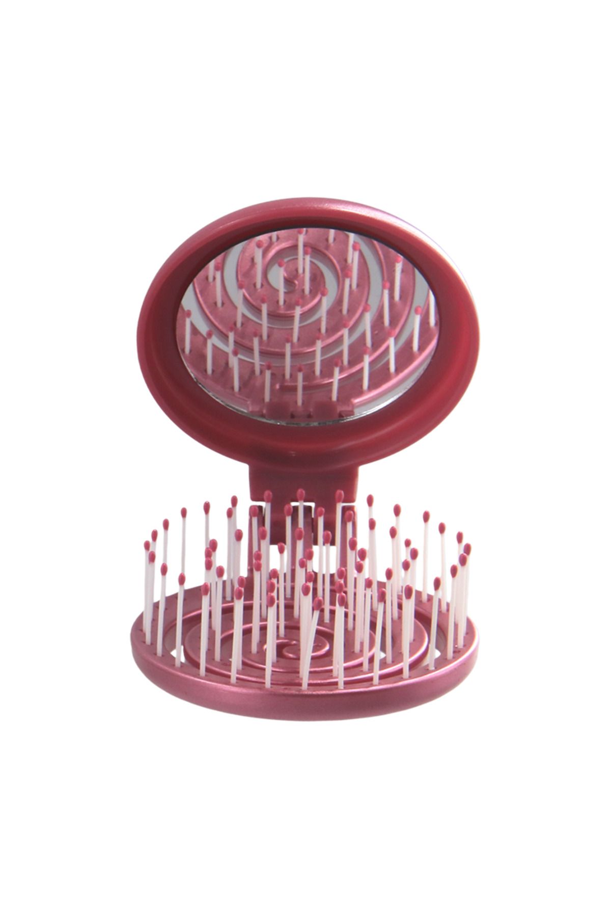 PROCO Beauty Makaron METALİK - Üç Boyutlu 3D Esnek Aynalı Çanta Boy Saç Fırçası - Compact Detangler