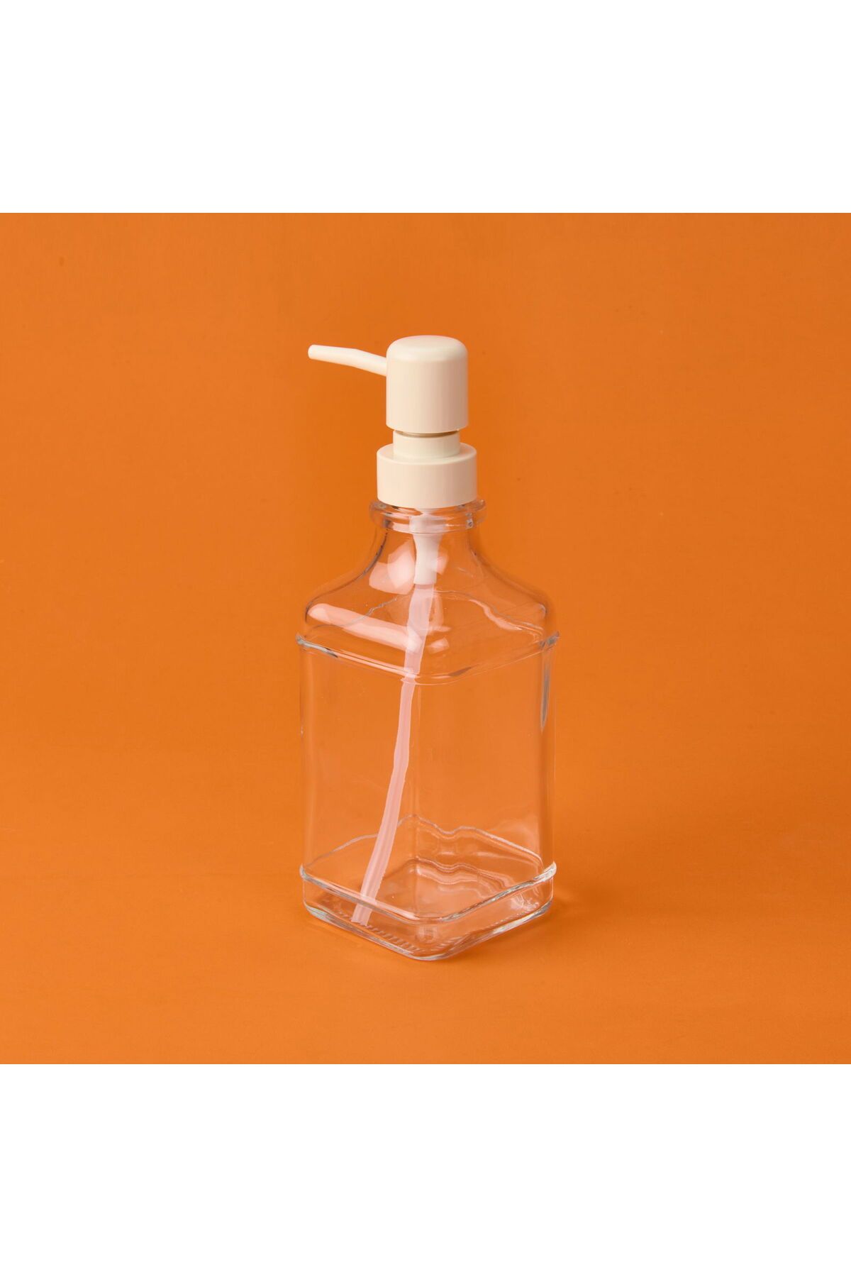 MATMEL Luis Cam Sıvı Sabunluk - Şeffaf / Bej - 20x8 cm