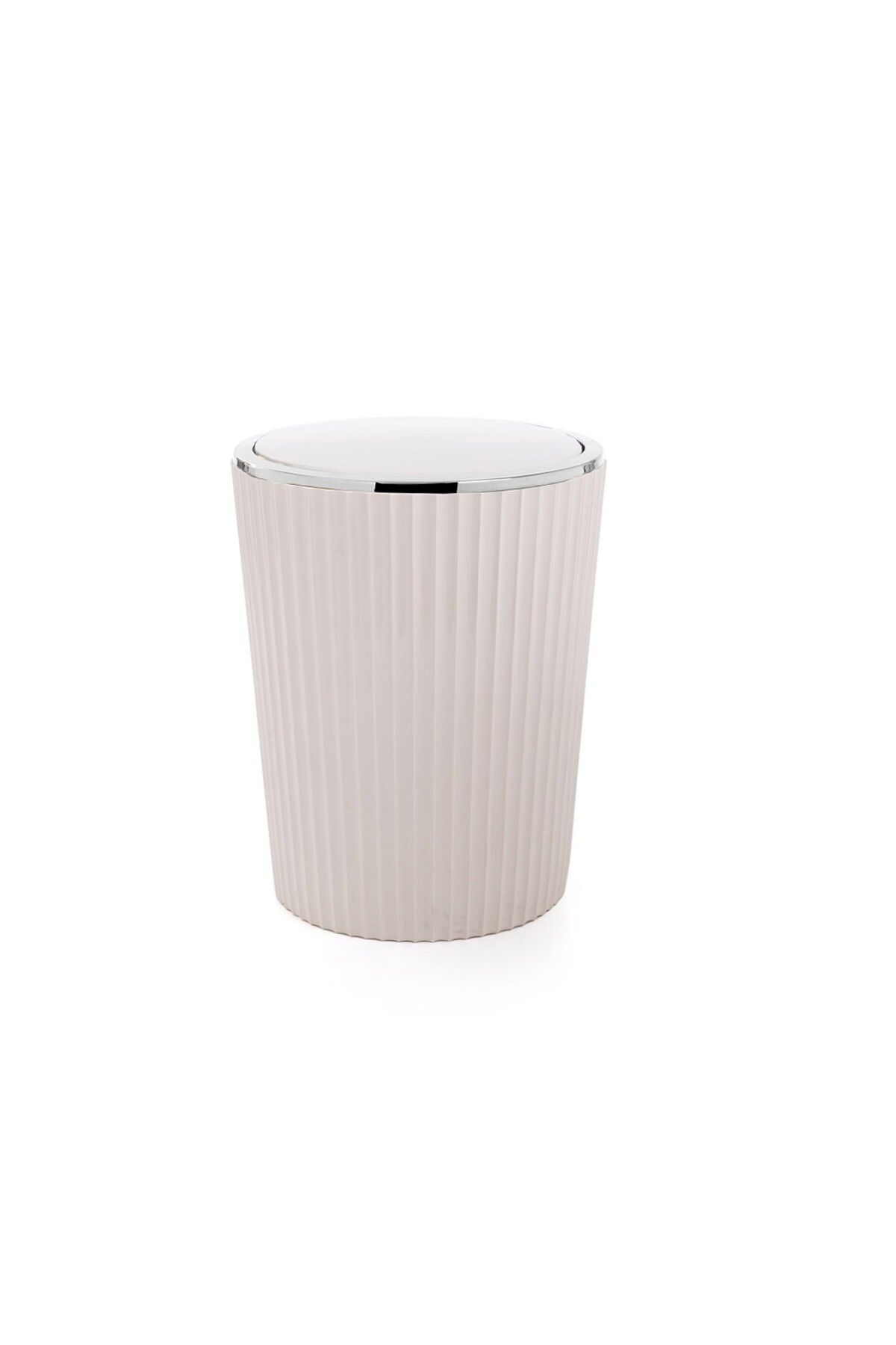 MATMEL Nely Krom Kaplama Banyo Çöp Kovası - Bej - 6 lt