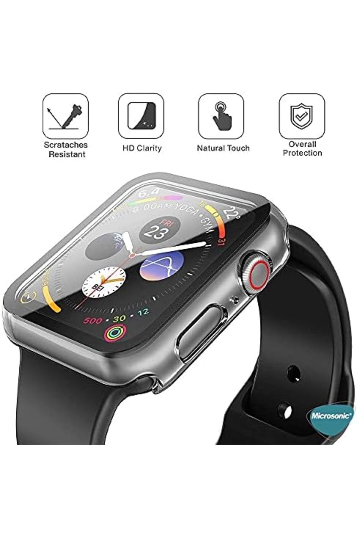 LUXE Watch Series 9 41mm Kılıf Clear Premium Slim WatchBand Şeffaf [Watch Series 9 41mm ile Uyumlu Ko