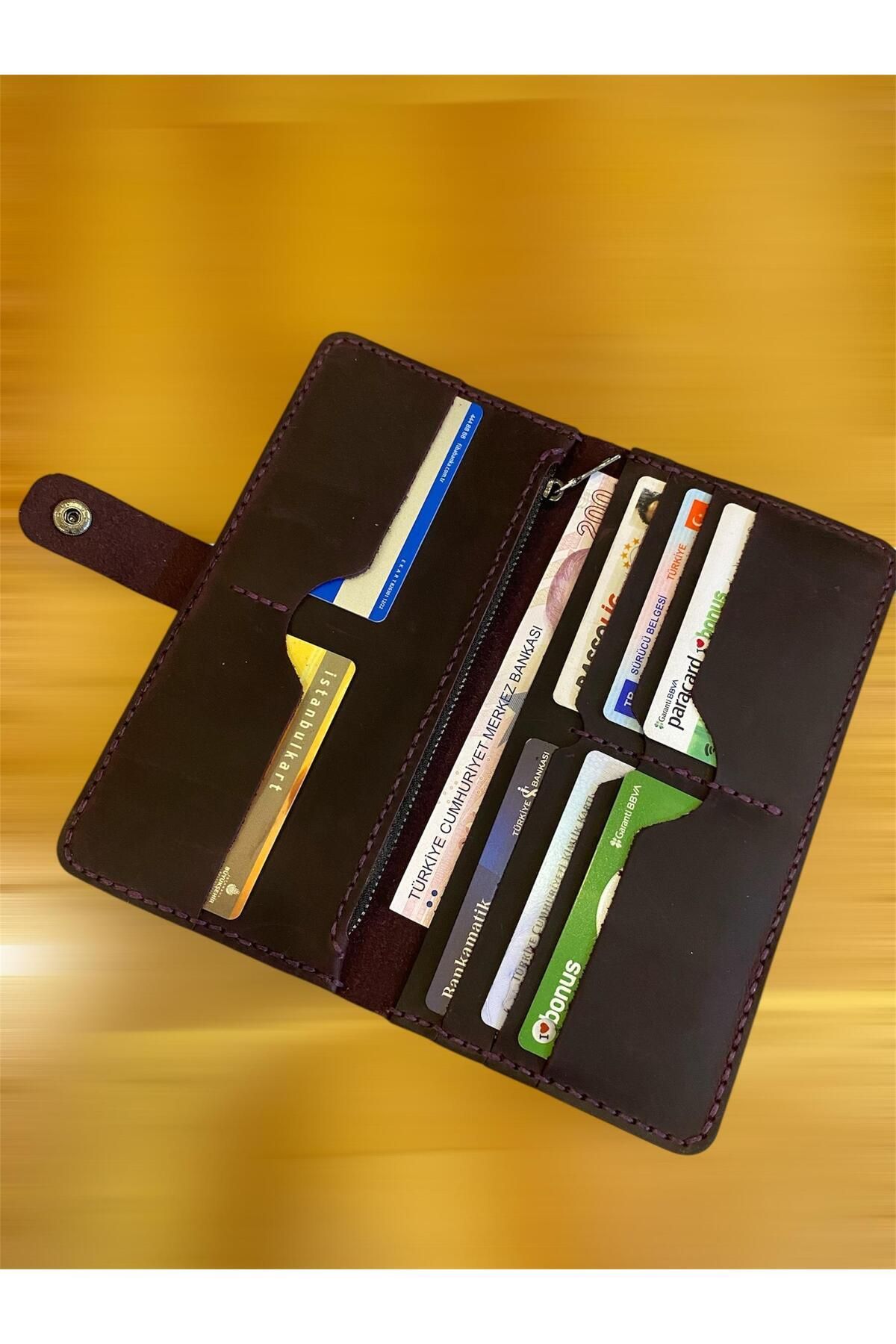 lavin alışveriş Deri Kadın Cüzdan Kartlık Ve Fermuarlı Bölme Tasarım. Ölçü 20x10 Cm
