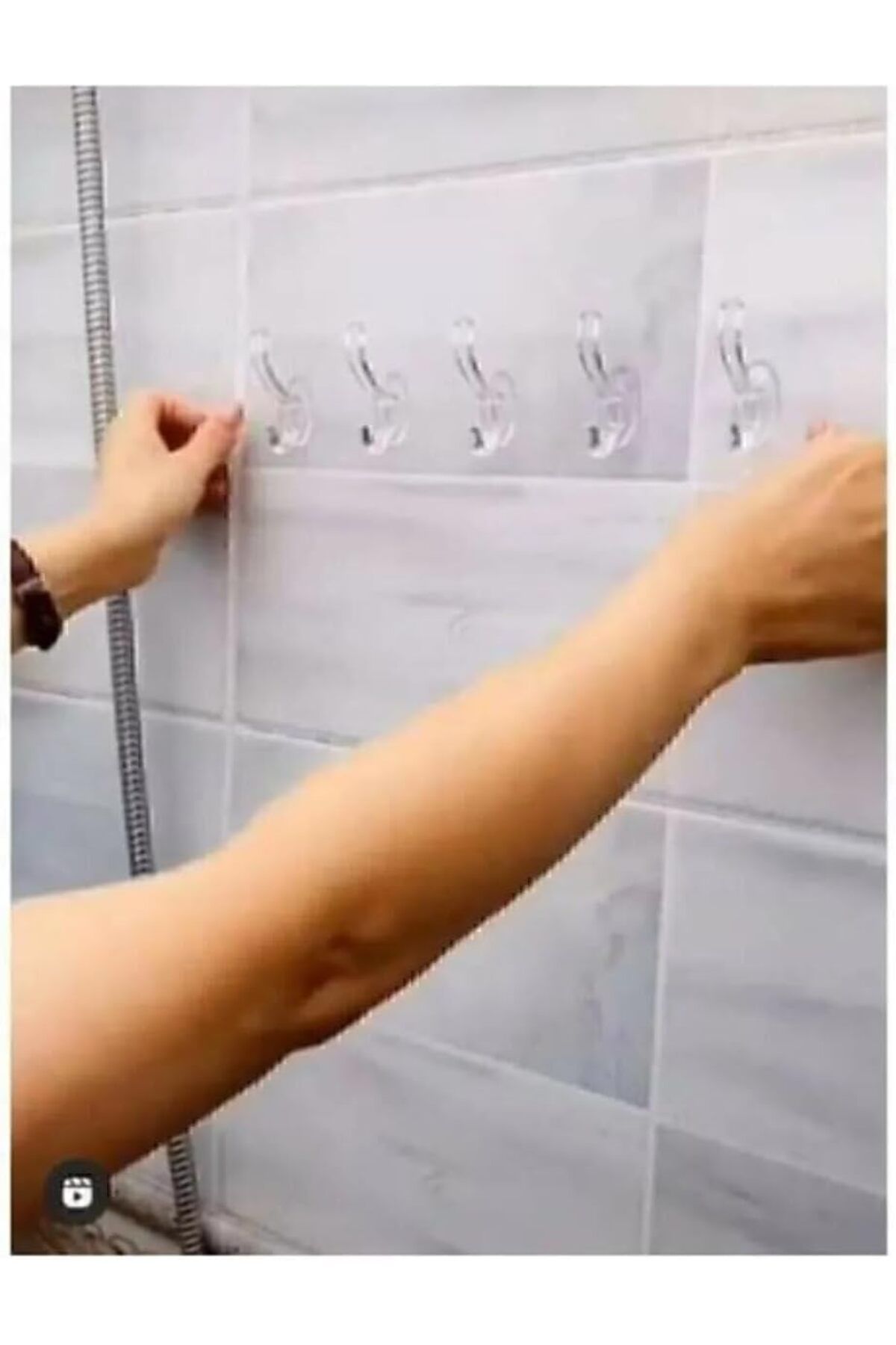 STOREMAX SRT 5'li Kendinden Yapışkanlı Güçlü Şeffaf Askılık - Kapı Arkası Mutfak Duvar Banyo Askı