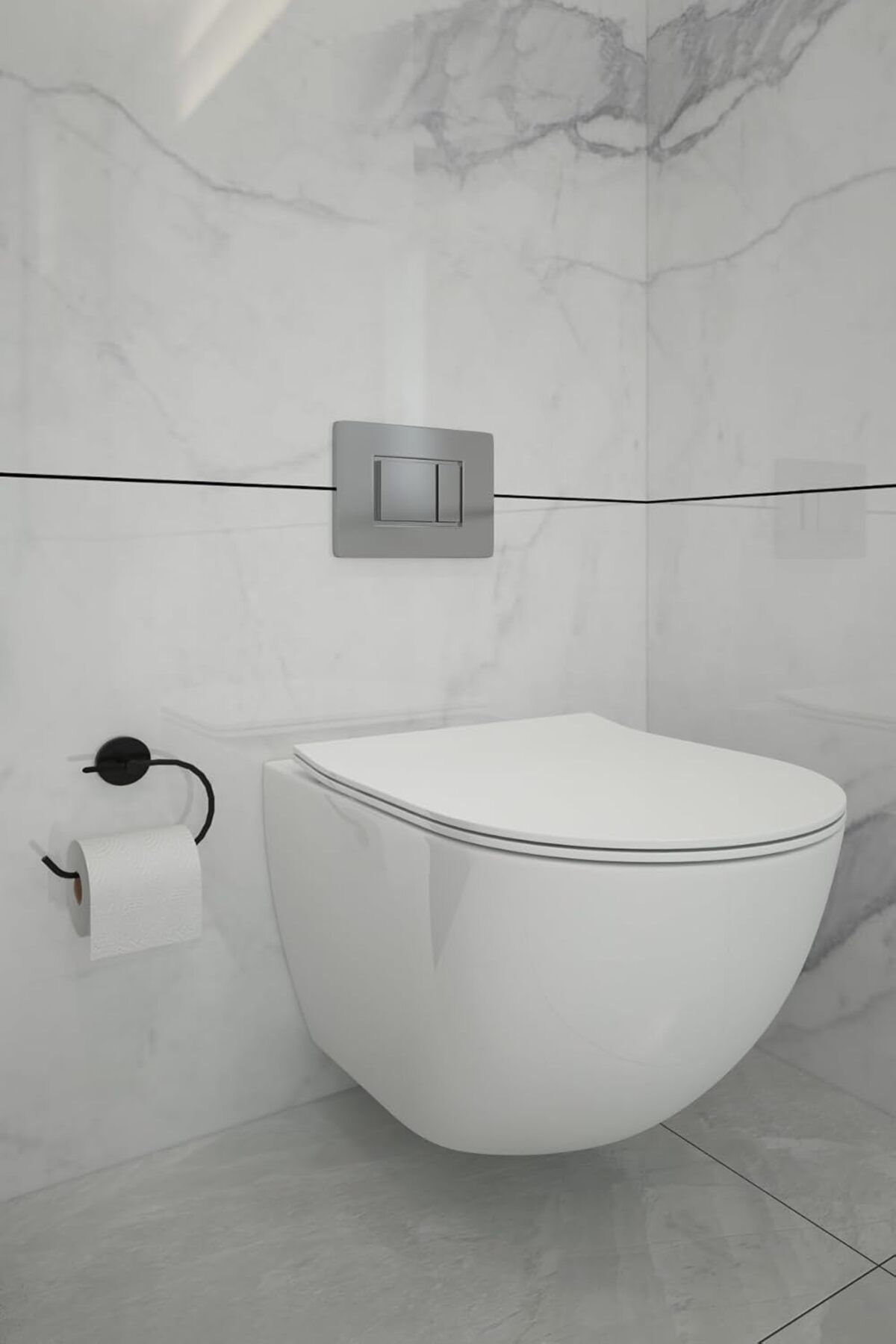 STOREMAX Banyo Lotus Siyah Tuvalet Kağıdı Asacağı,Tuvalet Kağıdı Askısı,Tuvalet Kağıtlığı