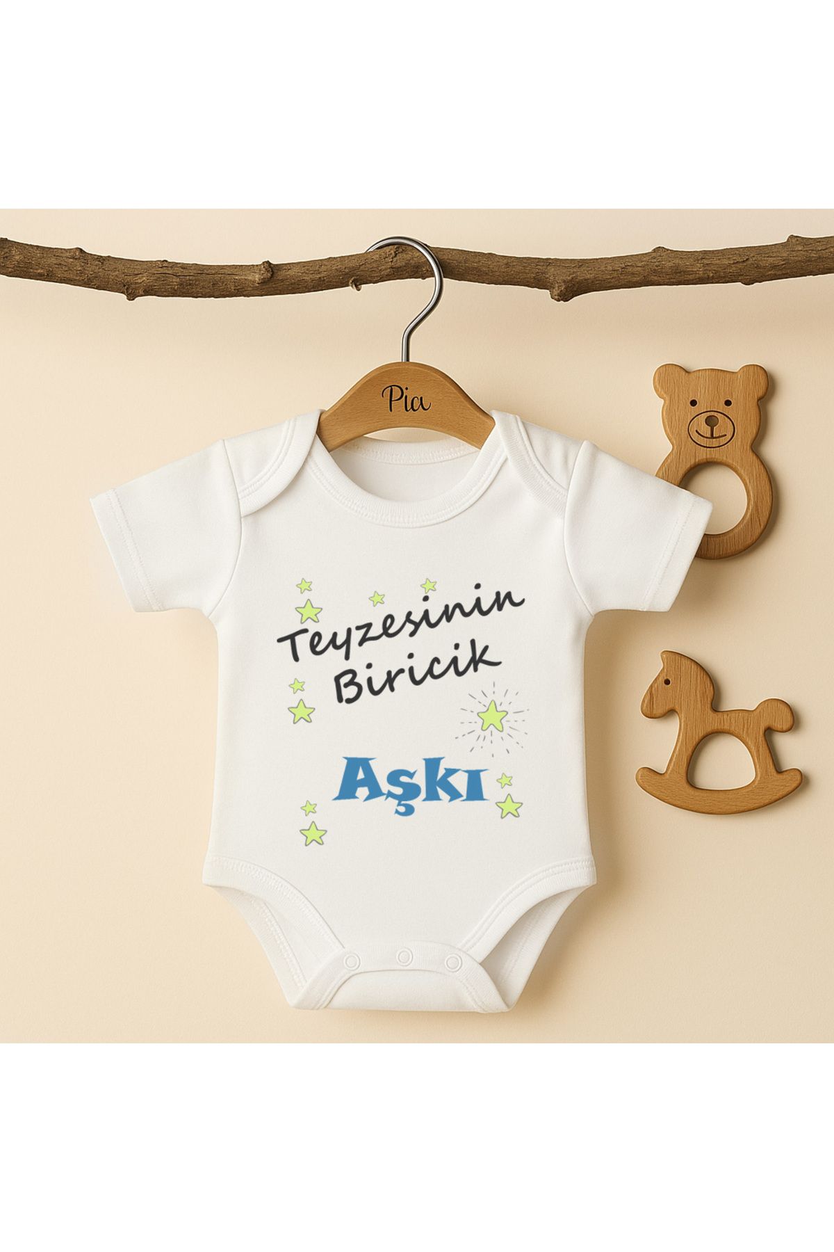 Pia Baby %100 Pamuk Teyze Temalı Organik Baskılı Çıtçıtlı Bebek Body Zıbın Modelleri