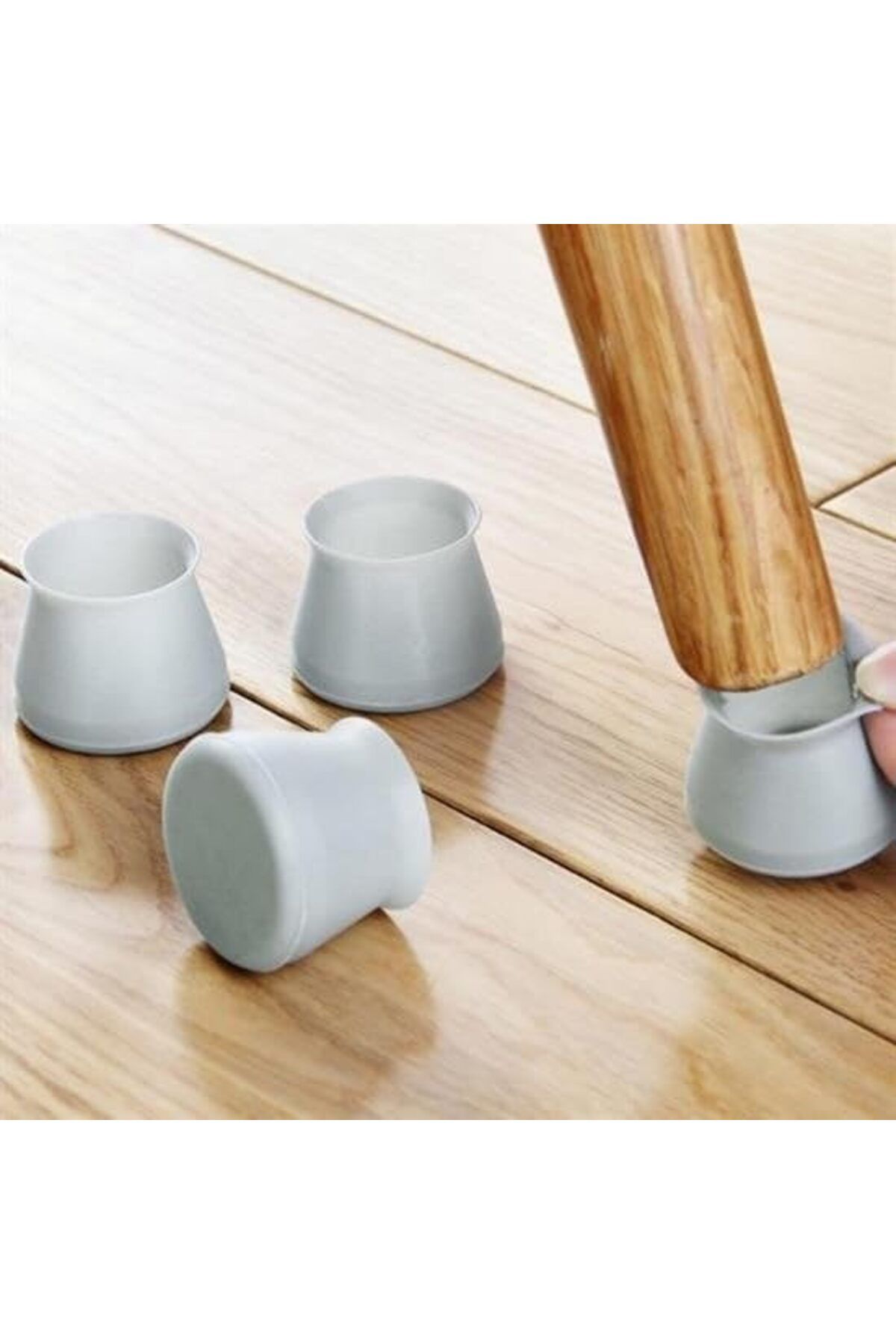 STOREMAX 8 Adet Silikon Masa ve Sandalye Ayağı İçin Kaydırmaz Çizdirmez Mobilya Çorabı Gri TrendBaza