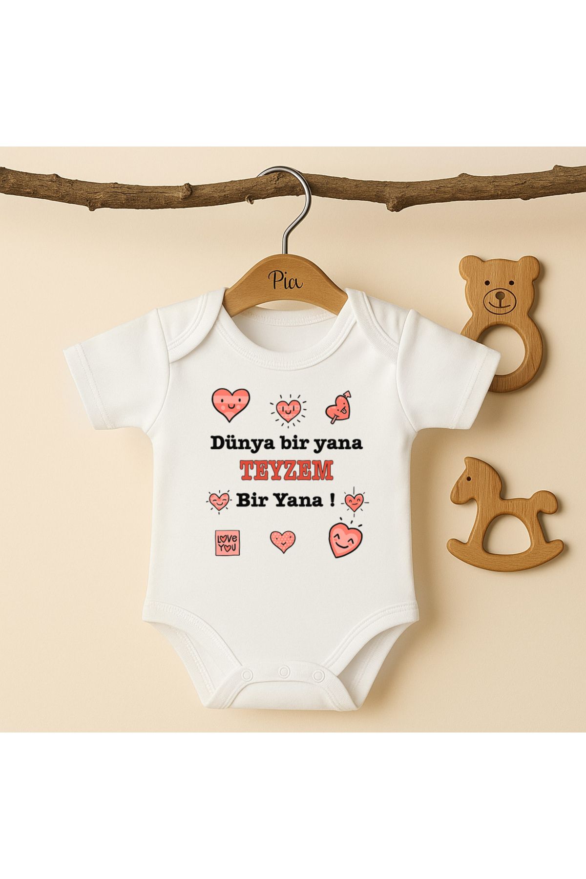 Pia Baby %100 Pamuk Teyze Temalı Organik Baskılı Çıtçıtlı Bebek Body Zıbın Modelleri