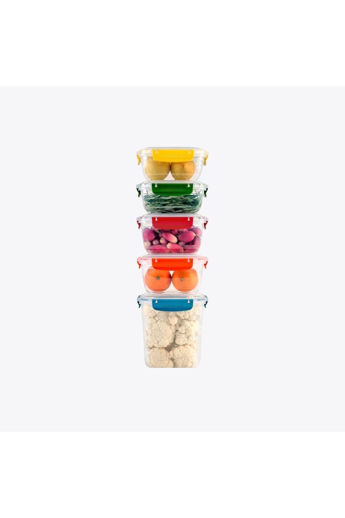 STOREMAX ELZ Home Sızdırmaz 5'li Saklama Kabı Seti, Çeşitli Boyutlarda (2x800 ml, 2x1000 ml, 1x2100 ml),