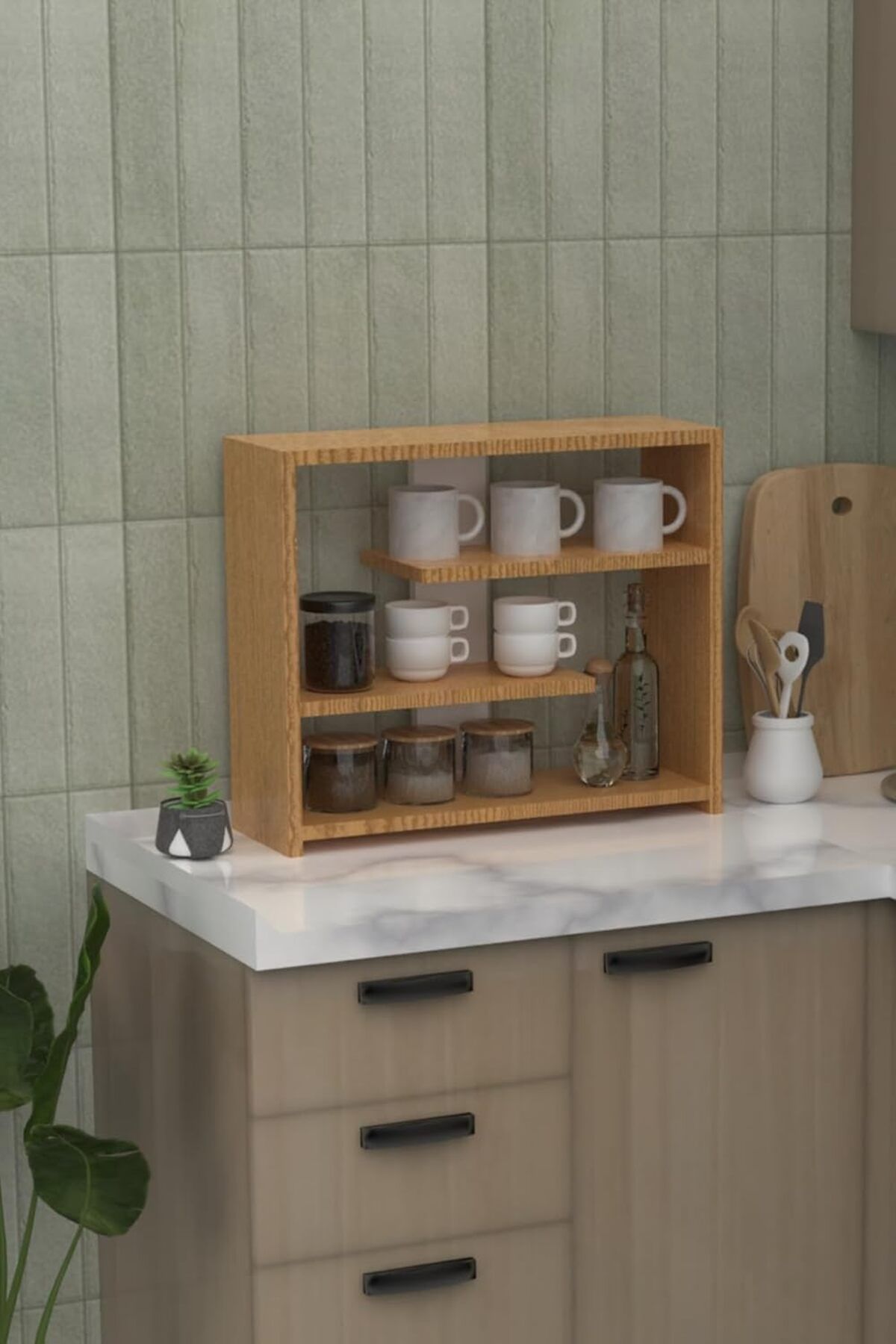 LUXE Tezgah Üstü Dekoratif Organizer Raf Terek LXSHP 1055529