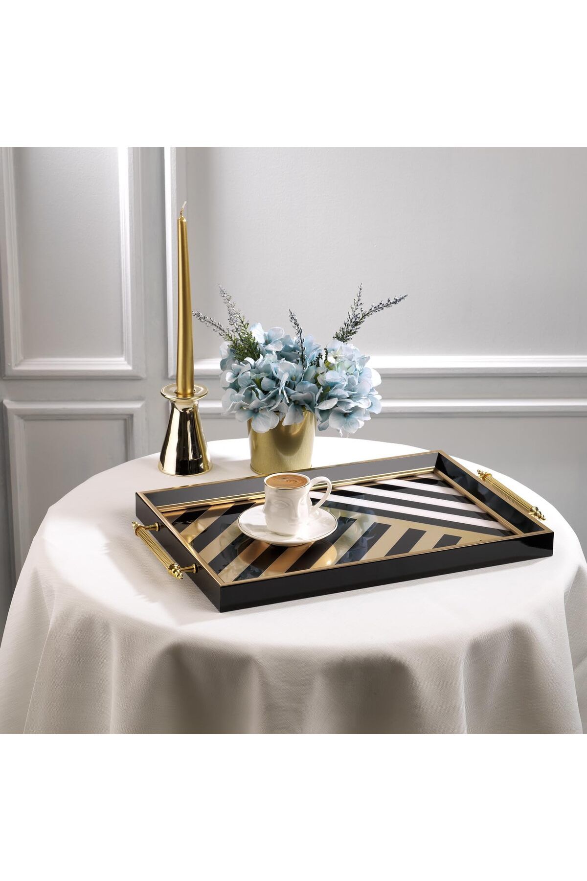 STOREMAX ELZ Kunst Tepsi-1 Parça-Gold/Siyah06 FRNTR 1127478