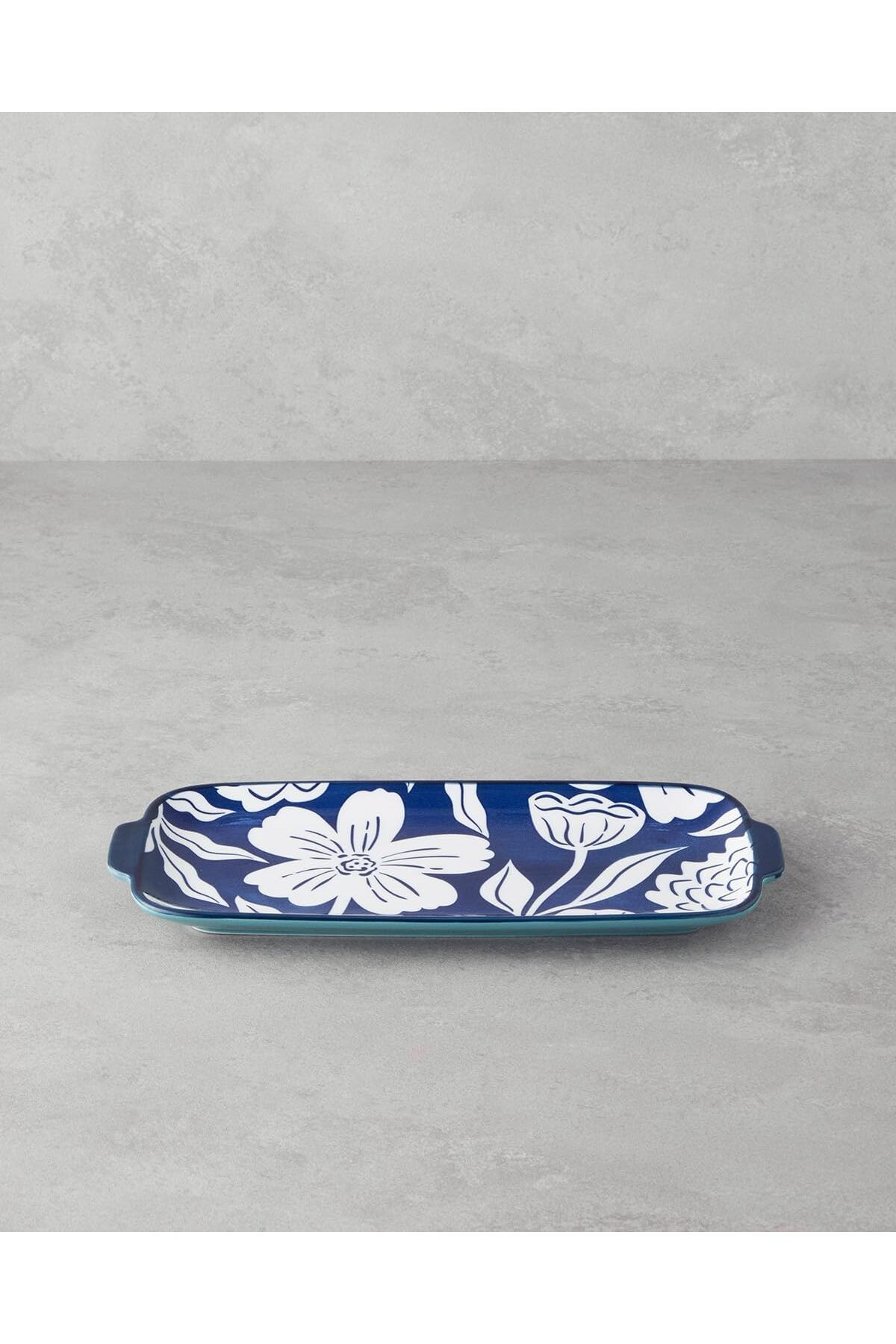 STOREMAX Ezg Home Ophelia Porselen Kayık Tabak Mavi-Beyaz Ezsnshop 1065757