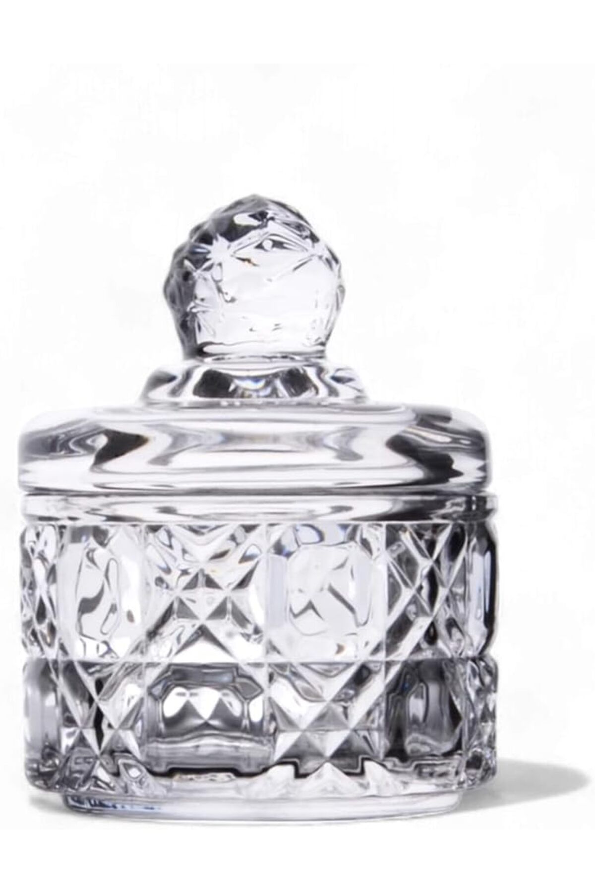 LUXE Lüx Kristal Mini Cam Şekerlik & Cam Lokumluk, Kesme Cam Lüx Şekerlik 7.5cm*9.2cm - 06643 LX