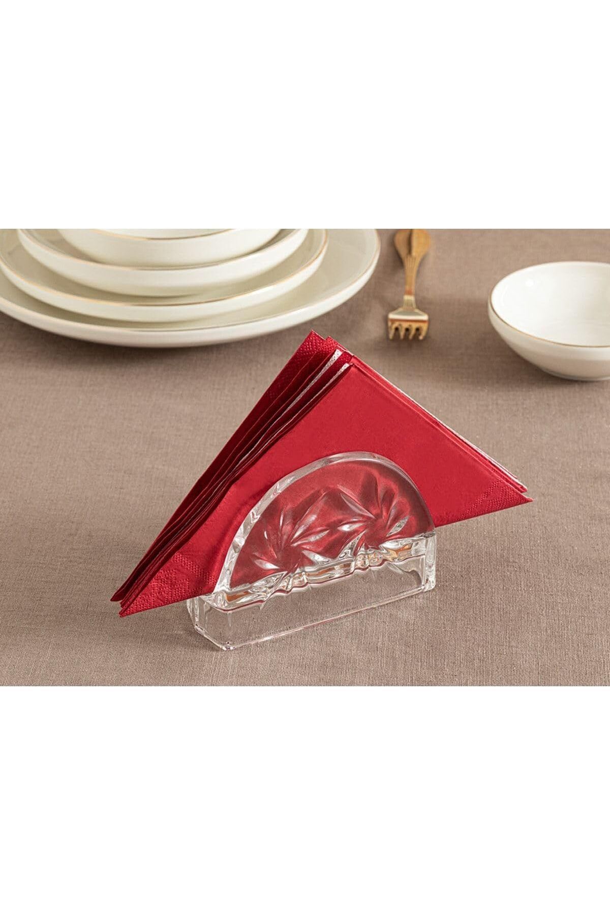 LUXE Home Cross Cam Peçetelık 13X9 Cm Şeffaf LXSHP 1055529