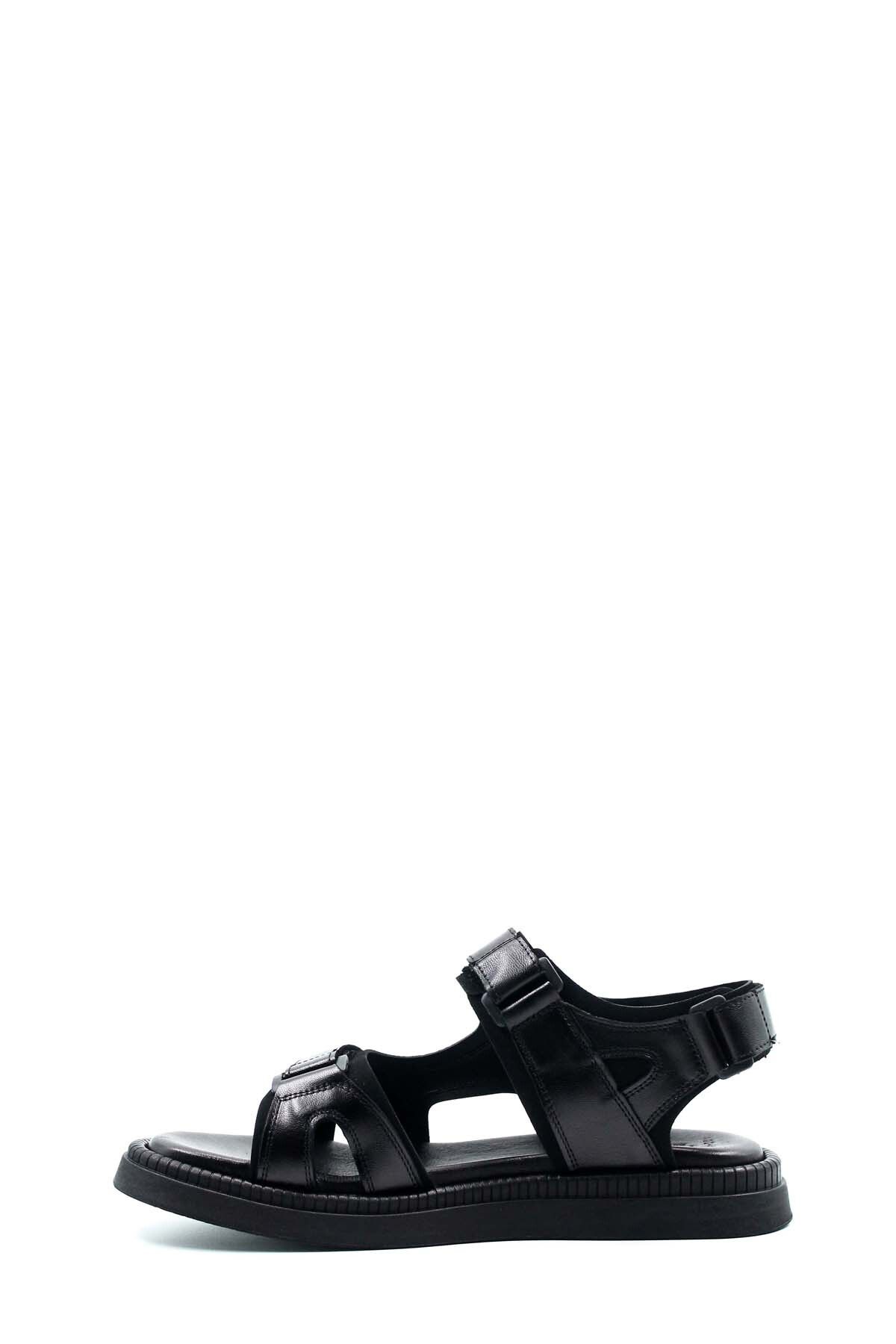 صندل سیاه مردانه های کلاسیک مردانههان چرمی اصلی 018MAG422 609 Fast Step