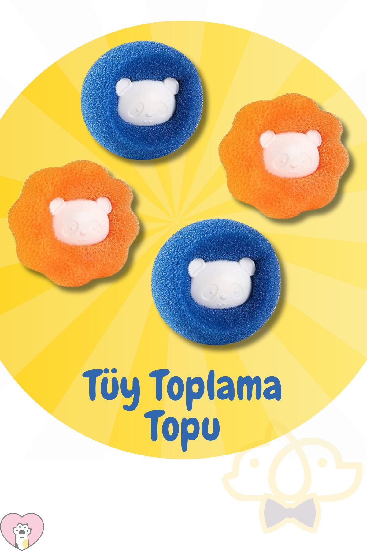 PapyonPet 4 Adet Çamaşır & Kurutma Makinesi Tüy Ve Kıl Toplama Topu Tüy Ve Saç Temizleyici
