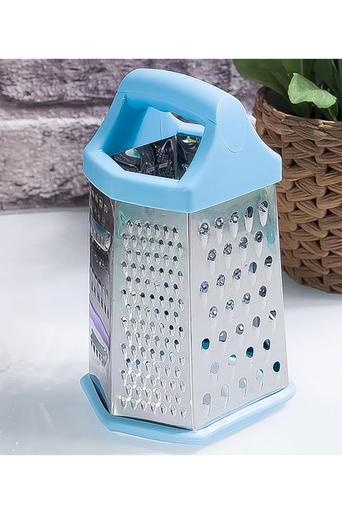 STOREMAX Ezg 6 Yüzeyli Mutfak Rendesi, Tutacaklı, Altıgen (Mavi) Ezsnshop 1065757