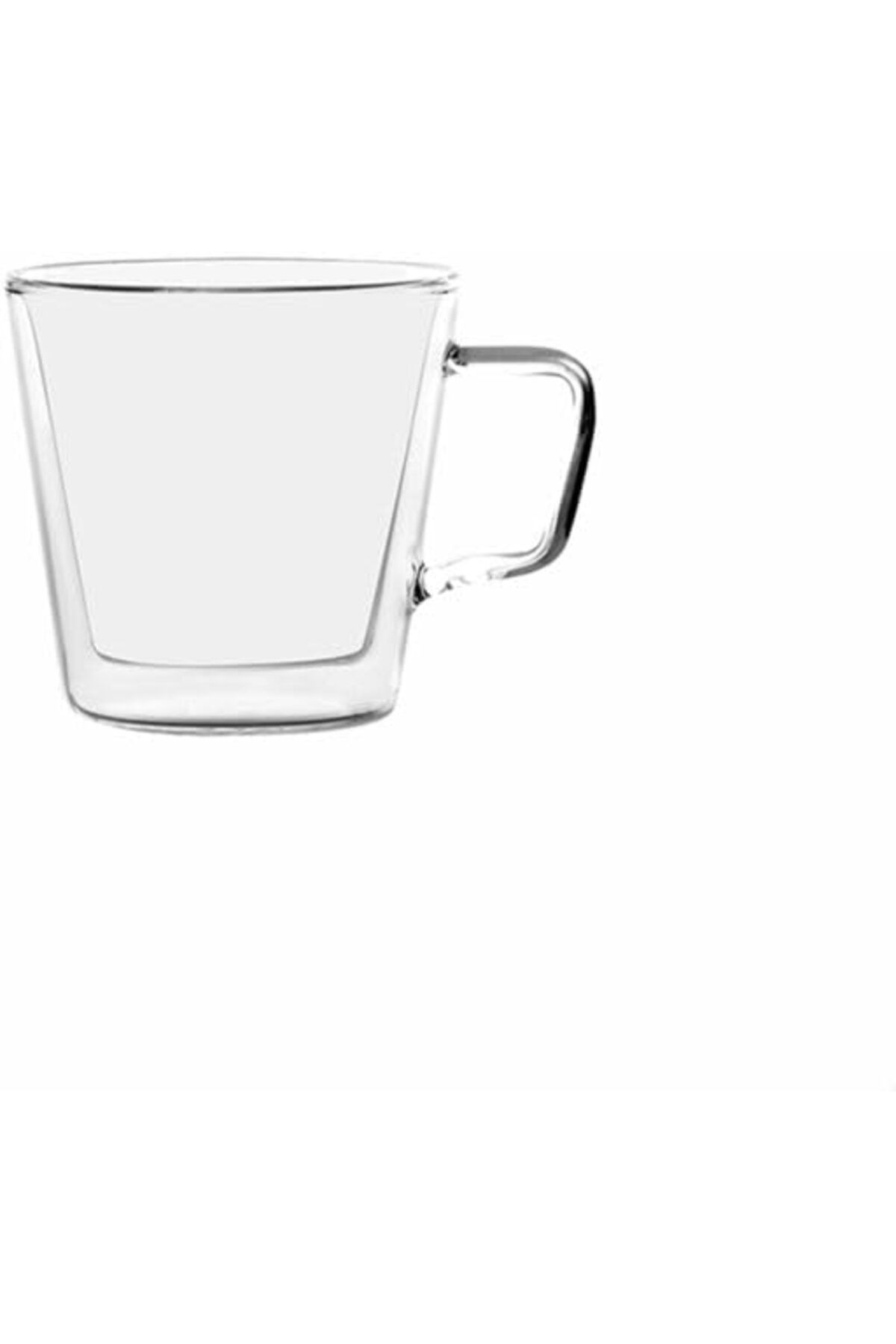 Mu Art Ahşap Mrt Çift Katmanlı Cam Kupa Bardak 150 ml Lüx Çift Cidarlı kupa - Termos Bardak - İki Duvarlı