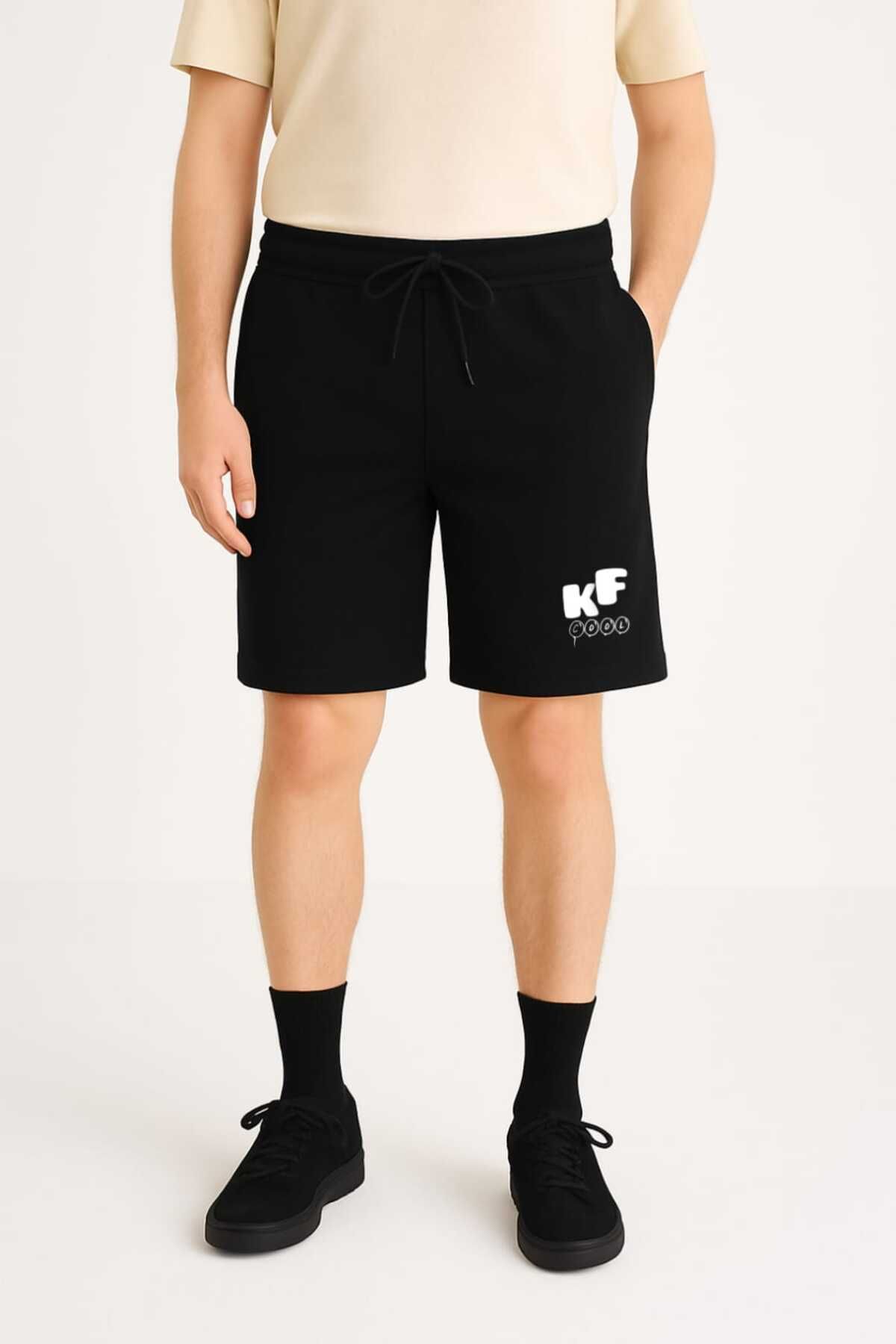 MODA İLEMA KF Good Siyah Erkek Şort – Eğlenceli ve Dinamik Tasarım (S-7XL)