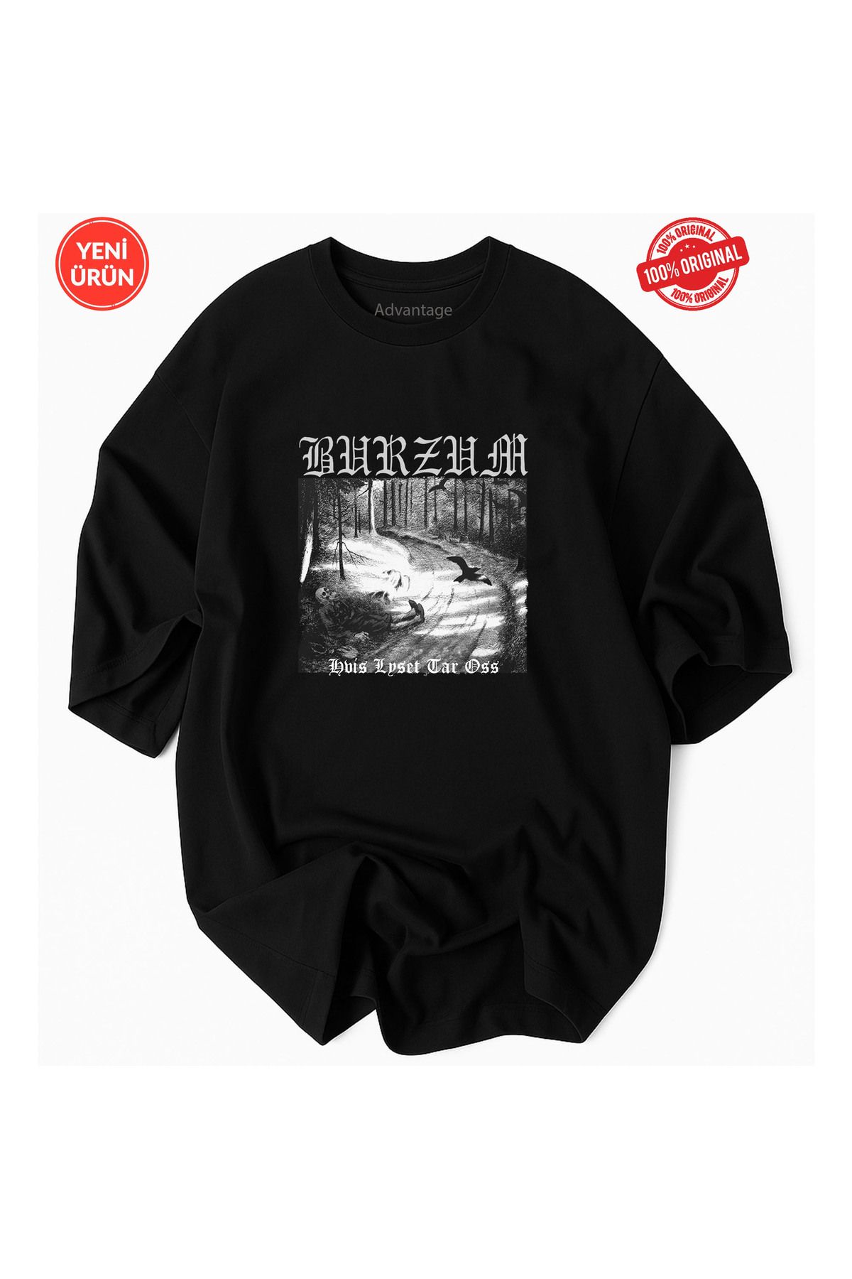 Korefanzin Unisex Siyah Lyset Burzum %100 Pamuk Premium Tshirt