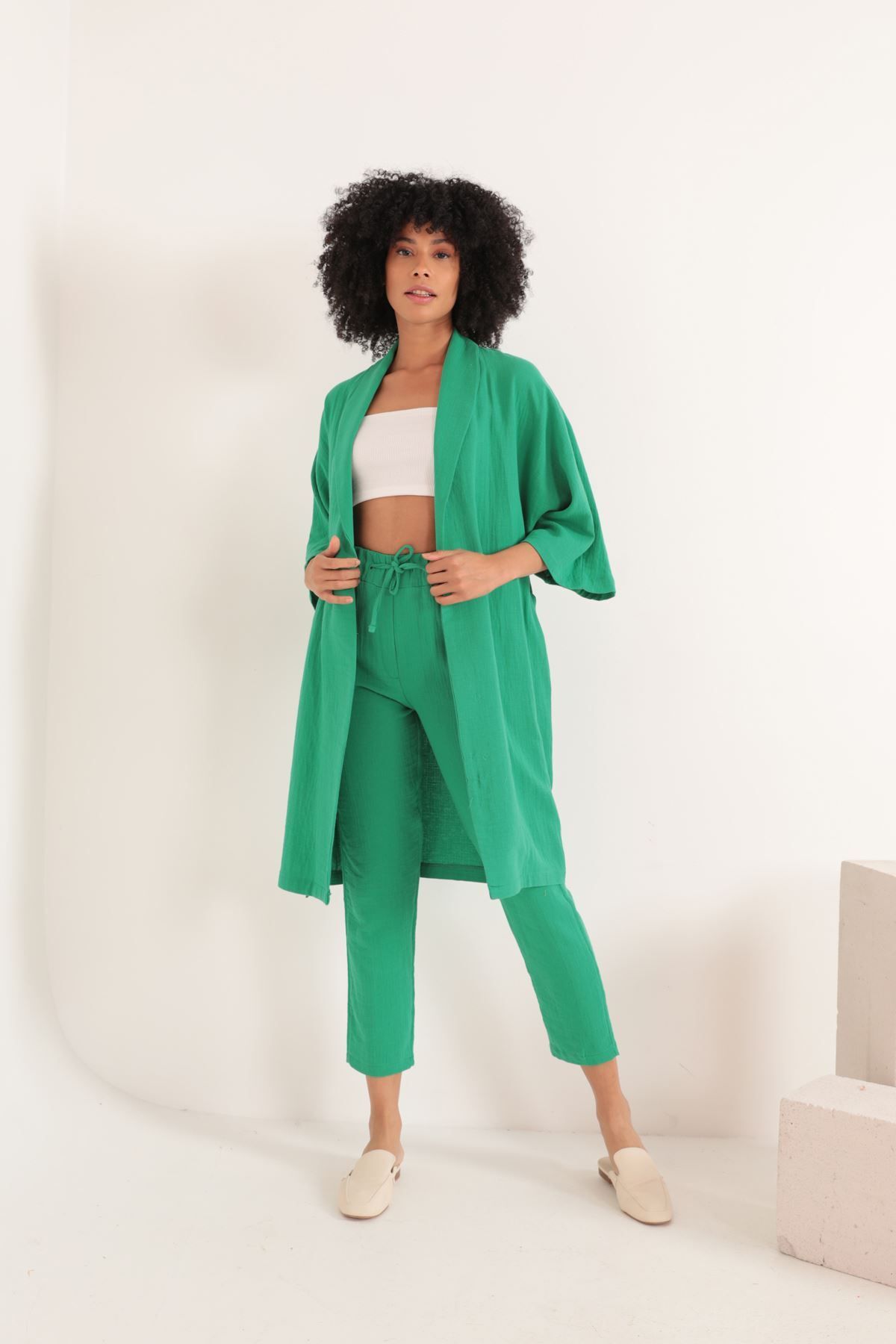 JUPİTER GLOBAL TRADİNG Kimono Üst - Yeşil