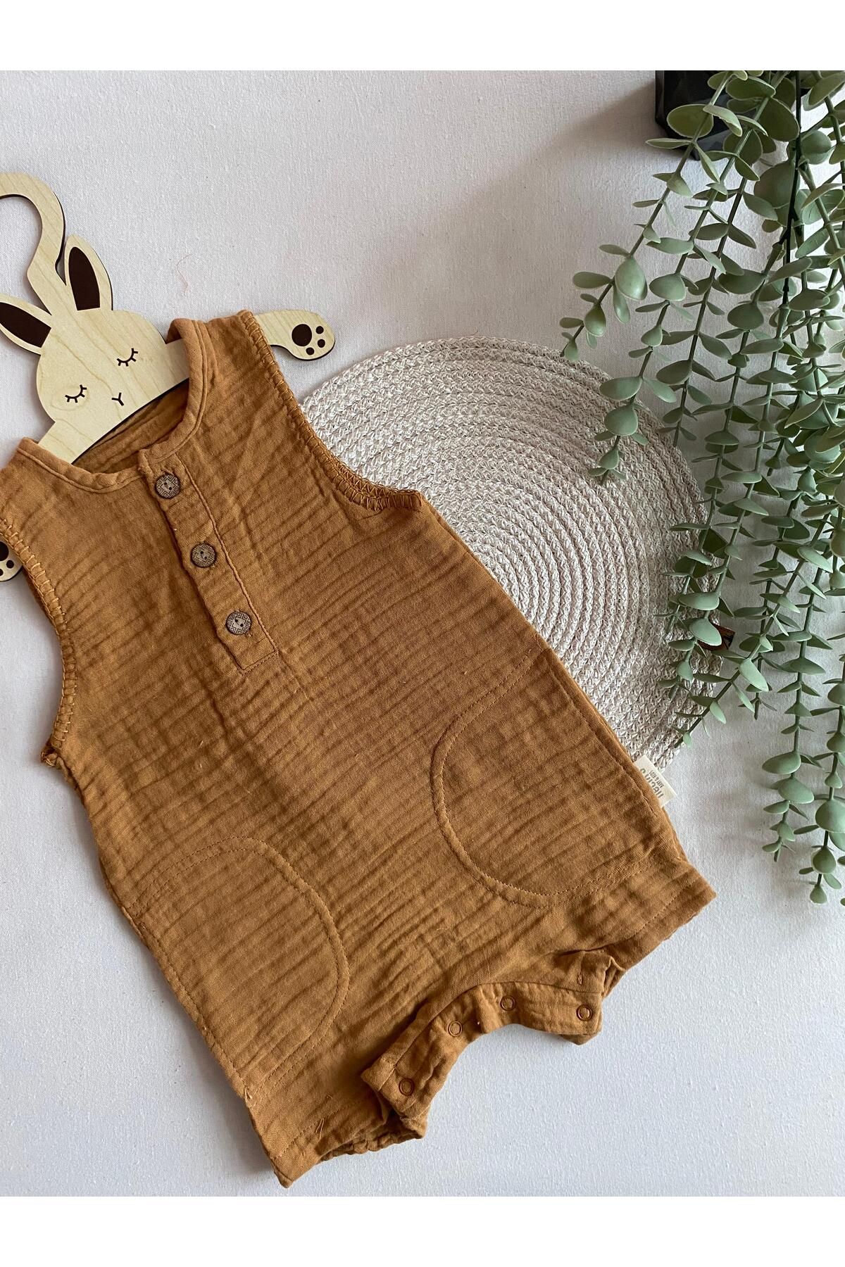 mediionline %100 Pamuk Unisex Model Sıfır Kol Müslin Tulum, Müslin, Salopet