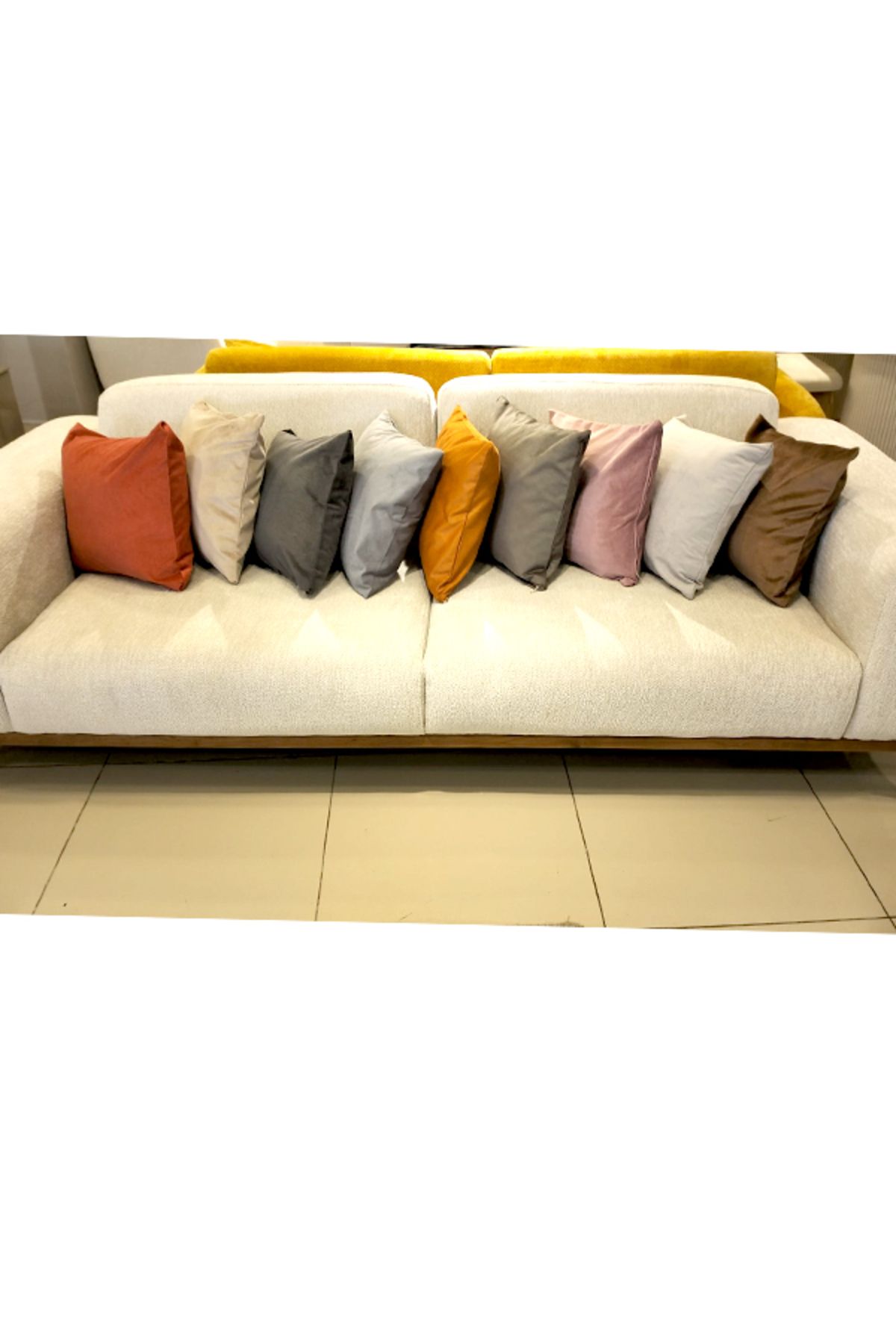 KIrlentçi Ahmet Kadife Dokulu Karisik Renkli Kırlent Yastık Minder Kılıfı 8 Adet 45x45 cm Koltuk Kanepe Fermuarlı
