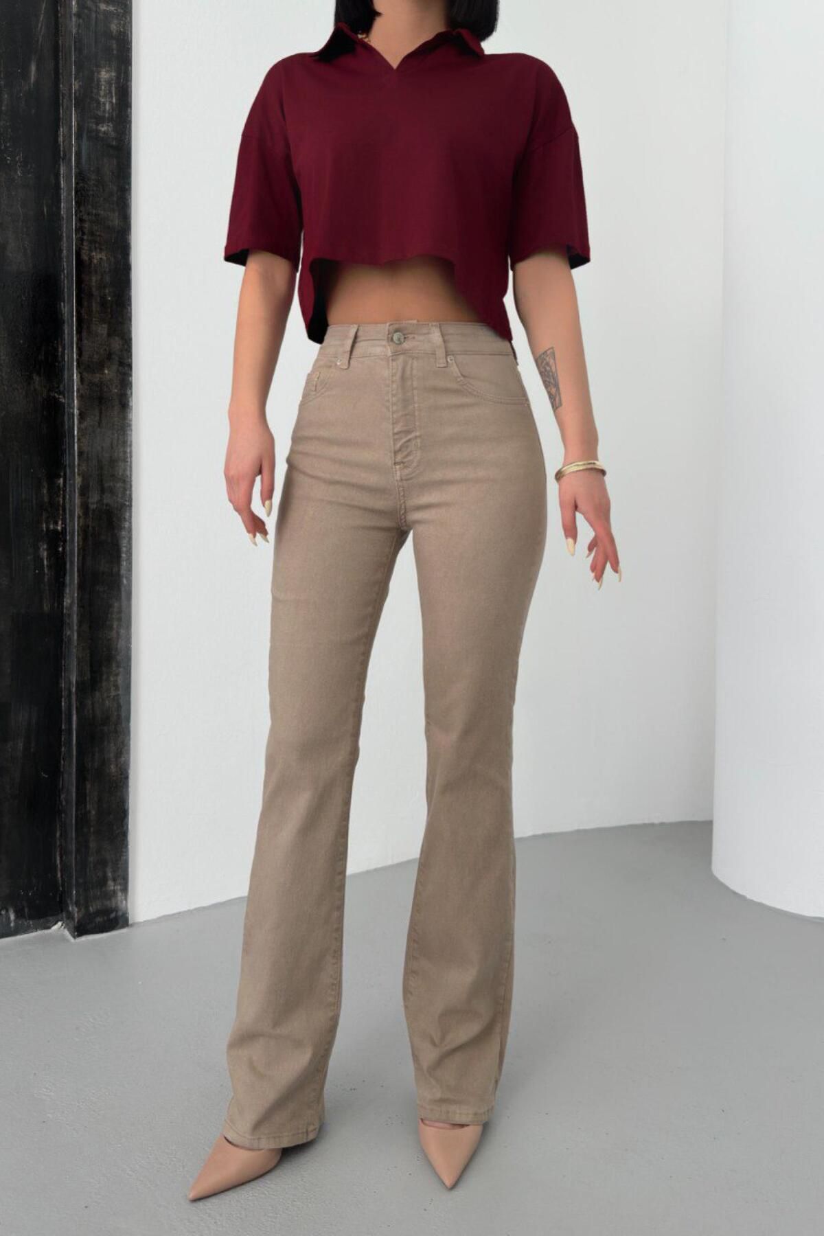 LACARINO 7946 Boot Cut Flare Kadın Jean Pantolon
