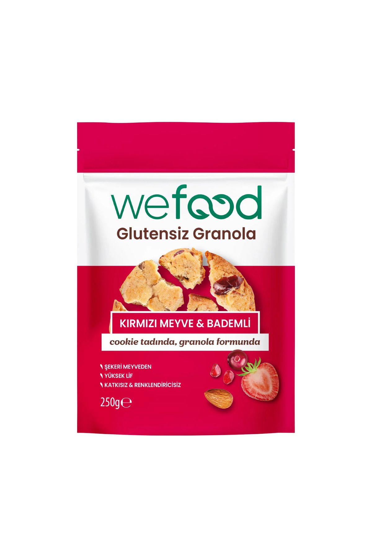 Wefood Glutensiz Granola Kırmızı Meyve & Bademli 250 gr