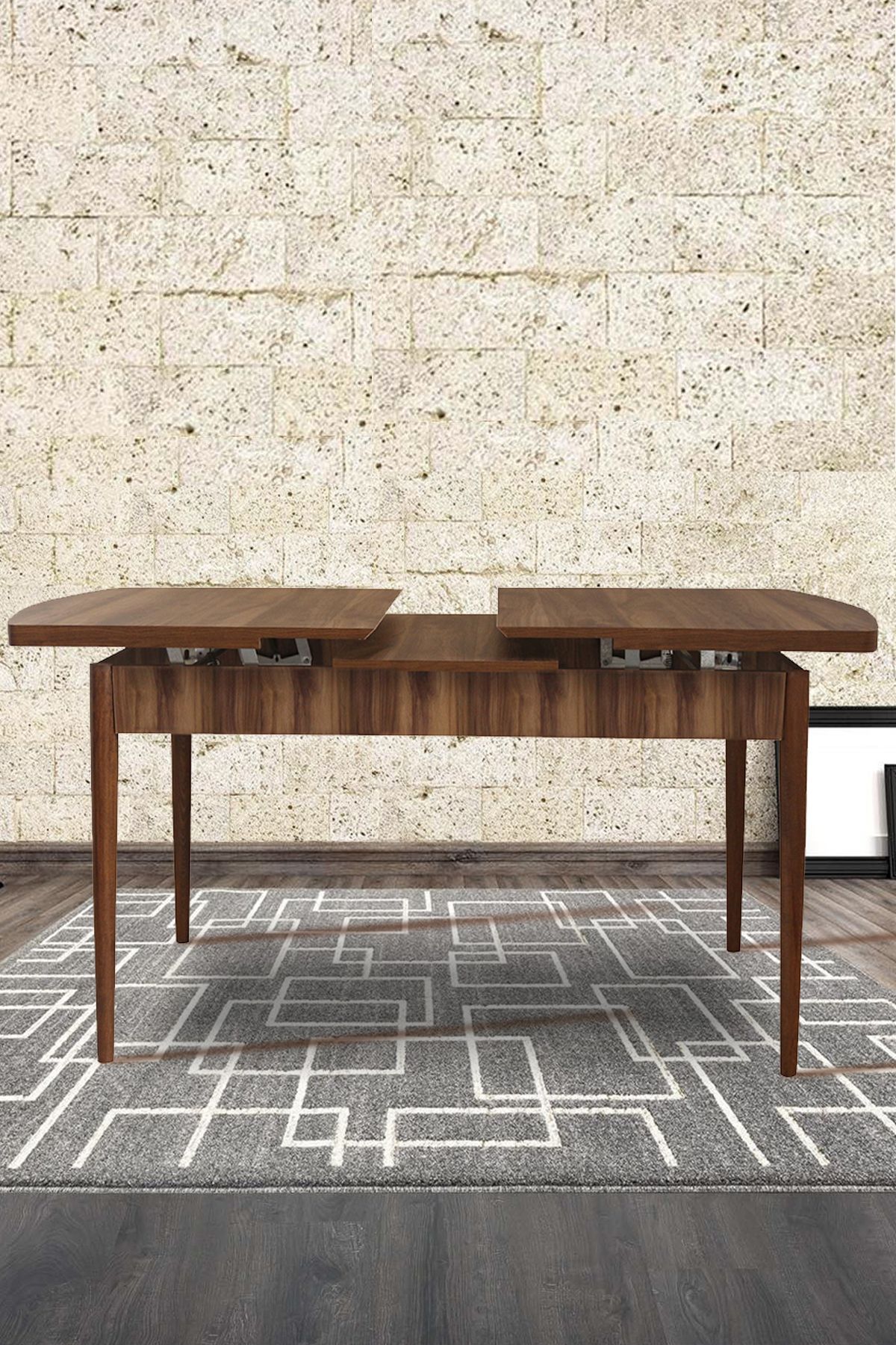 Renlife YEMEK MASASI AÇILIR 80X170 AHŞAP EKO SERİSİ MASA (CEVİZ KEMAN)