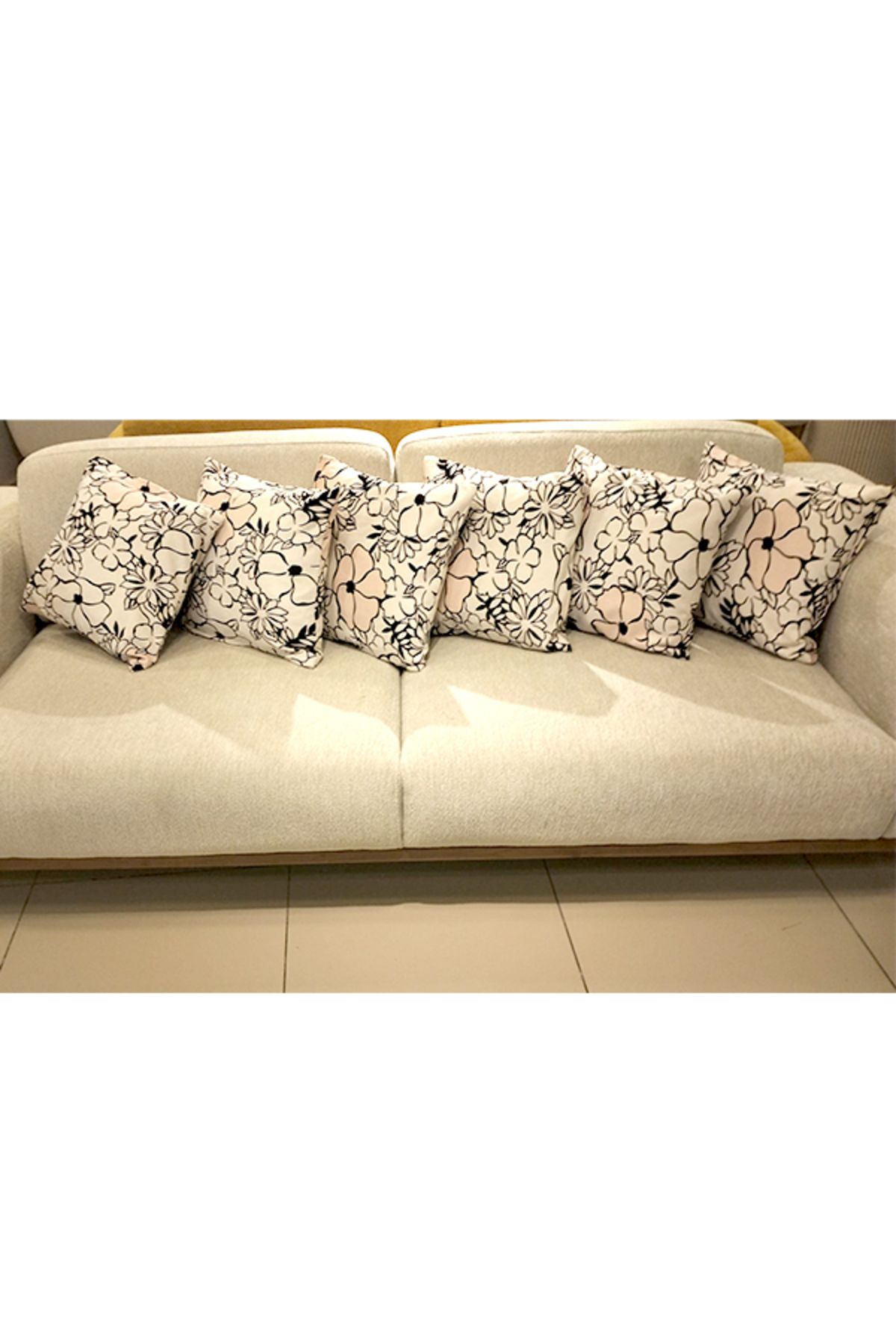 KIrlentçi Ahmet Kadife Dokulu Karisik Renkli Kırlent Yastık Minder Kılıfı 8 Adet 45x45 cm Koltuk Kanepe Fermuarlı