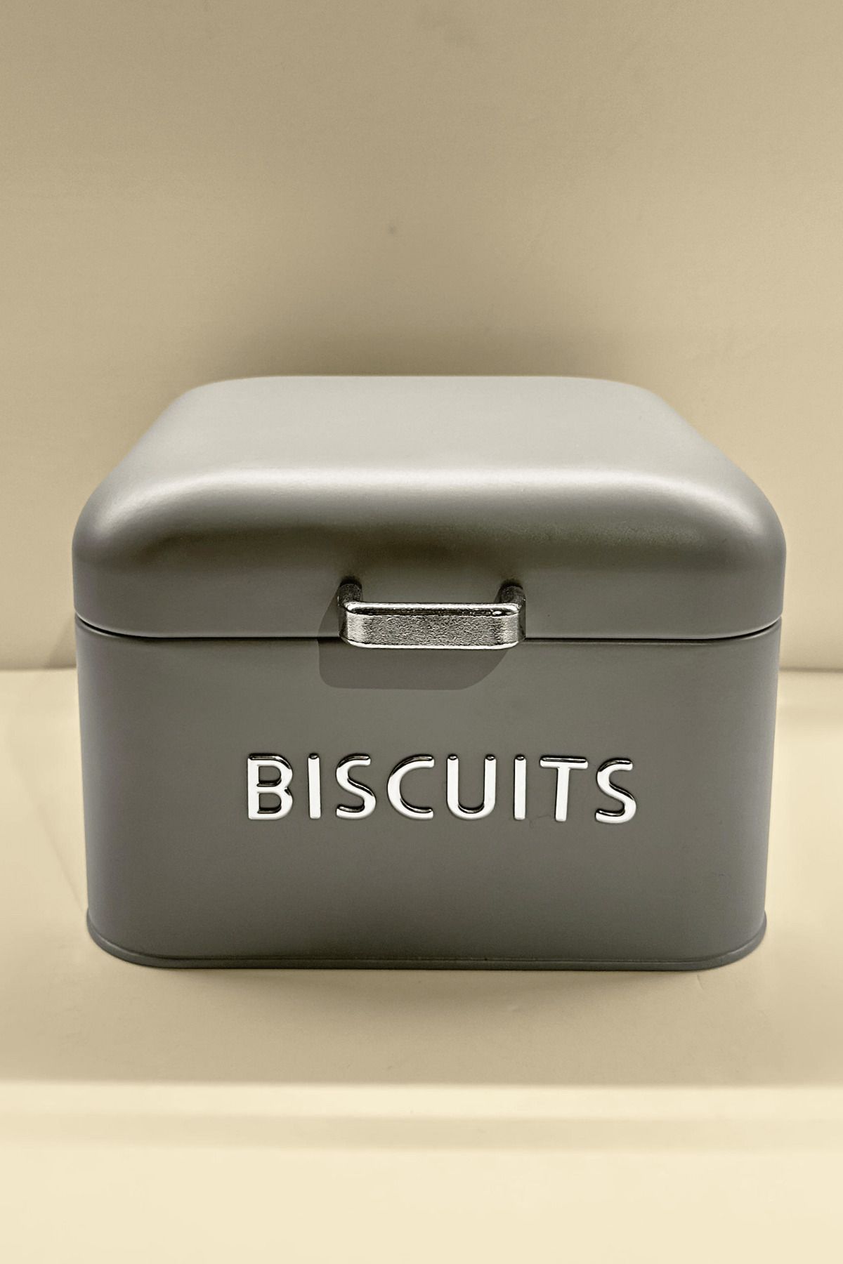 Sarkap Home Biscutis Galvaniz Metal Saklama Kutusu - Gri