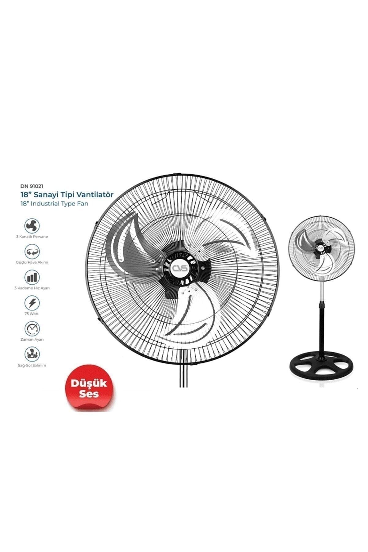 Techno Stock DN 91021 18 inç Sanayi Tipi Vantilatör Siyah