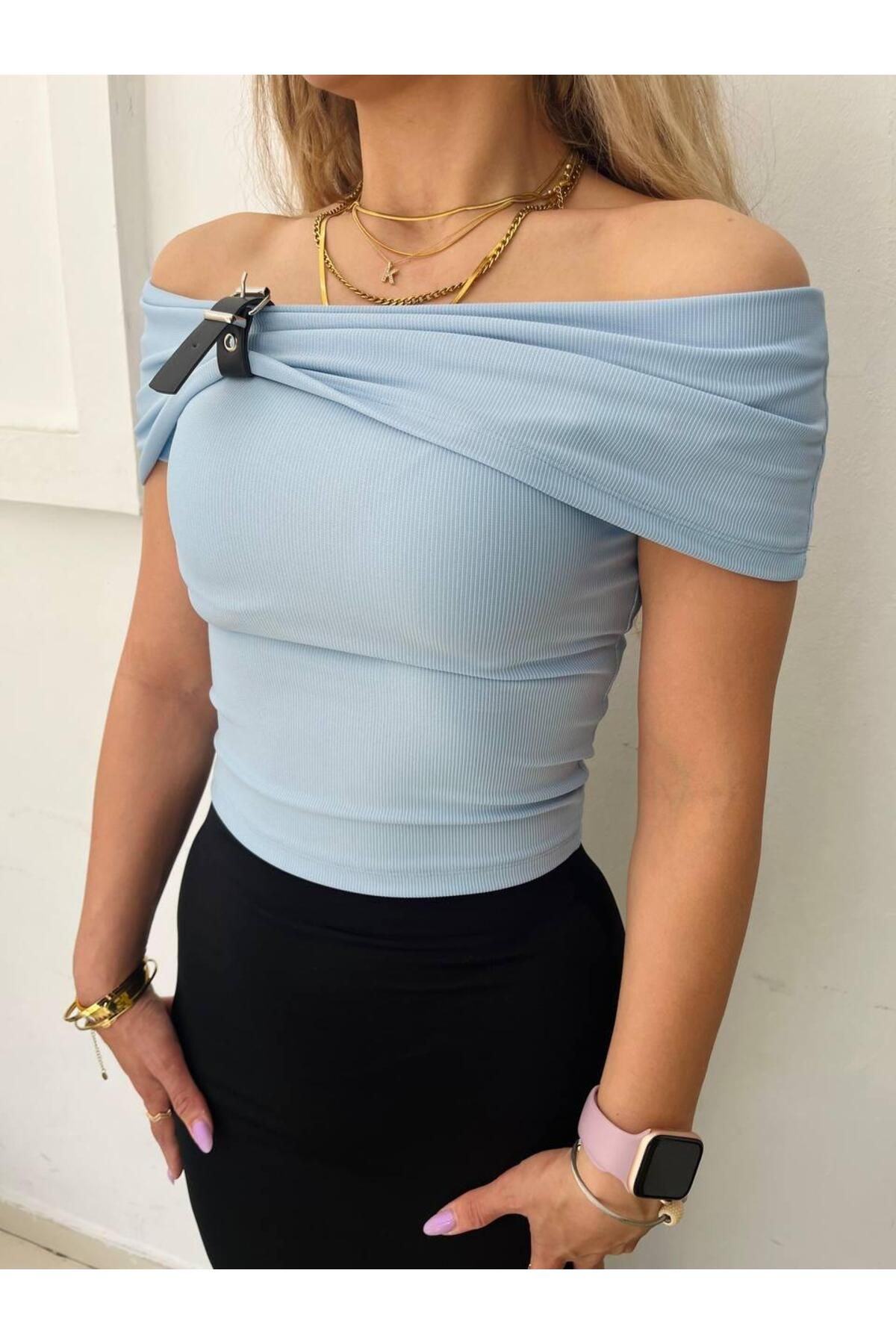 Butik Arya 2316 KEMER DETAY BLUZ