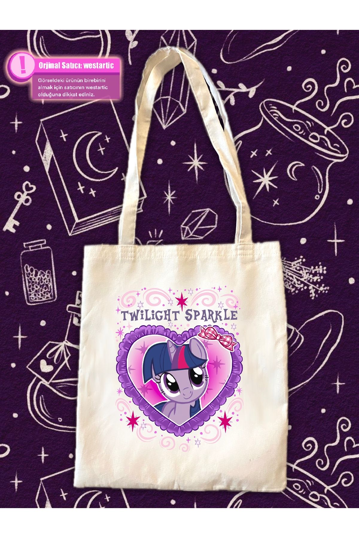 westartic My Little Pony Twilight Sparkle Bez Kumaş Omuz Çantası - Tote Bag