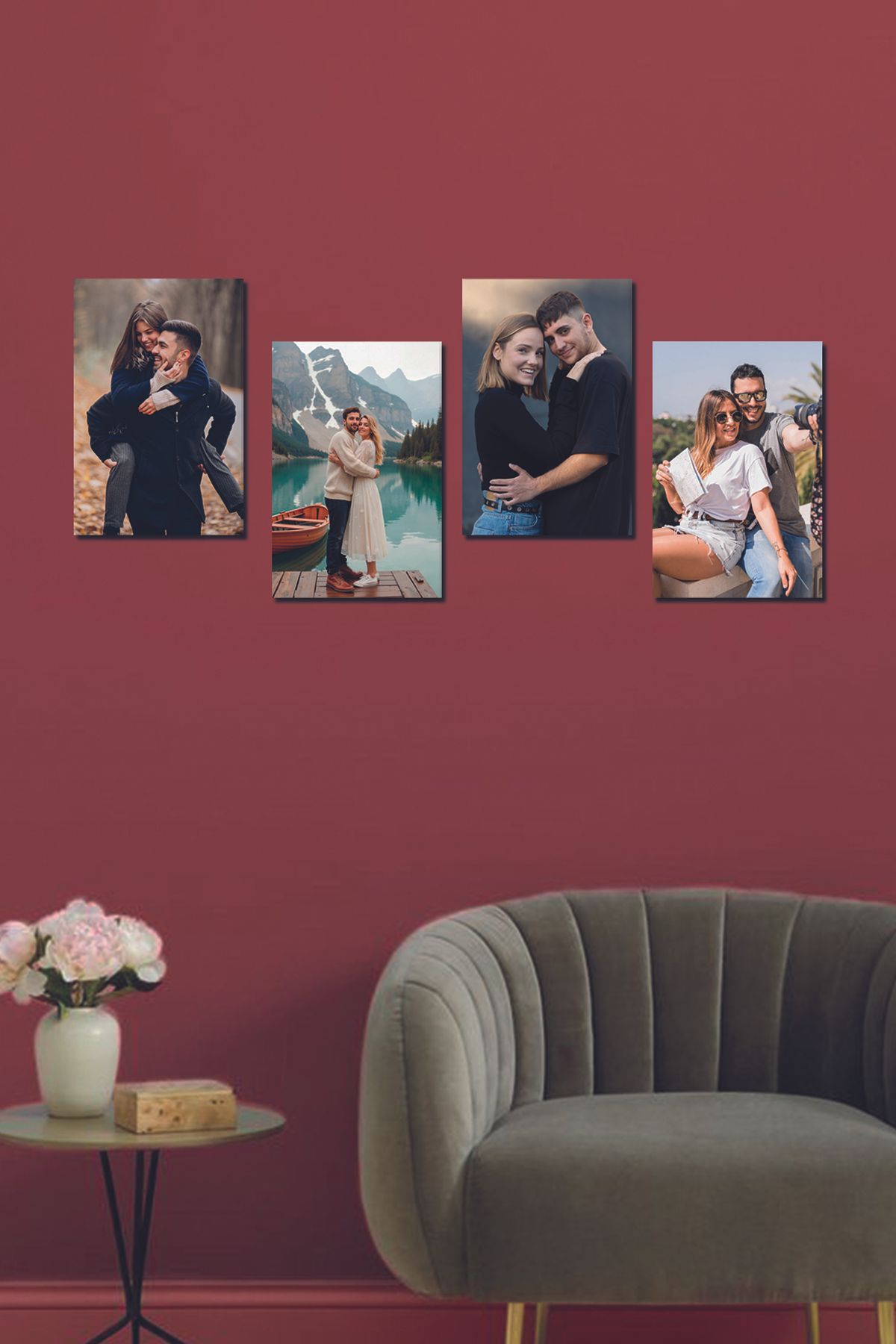 Fotomcity Kişiye Özel 4 Fotoğraflı Dikdörtgen Mdf Tablo