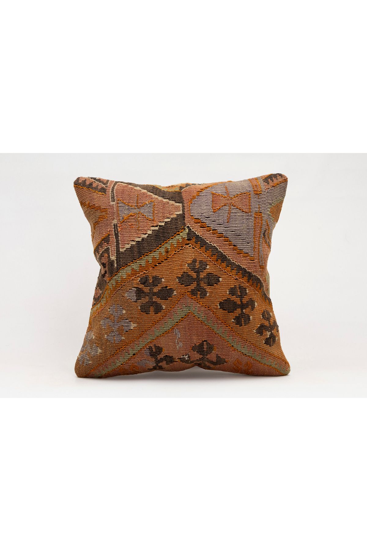Kilim Whole Sale El Yapımı Kilim'den Yapılmış Vintage Kırlent Kılıfı, Yün, 40x40 Cm