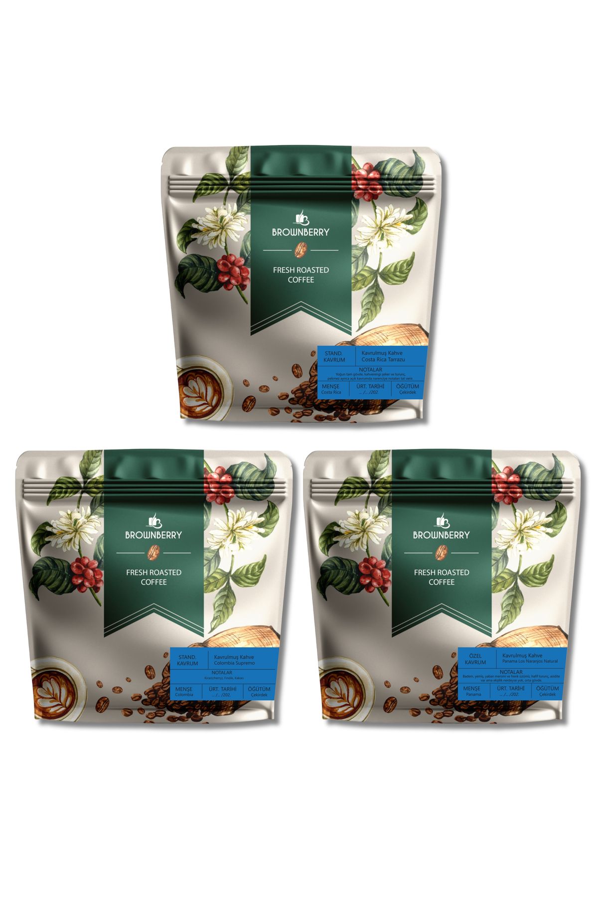 Brownberry Latin Amerika Kahveleri Tadım Seti 3 X 250 GR (Colombia, Costa Rica, Panama)