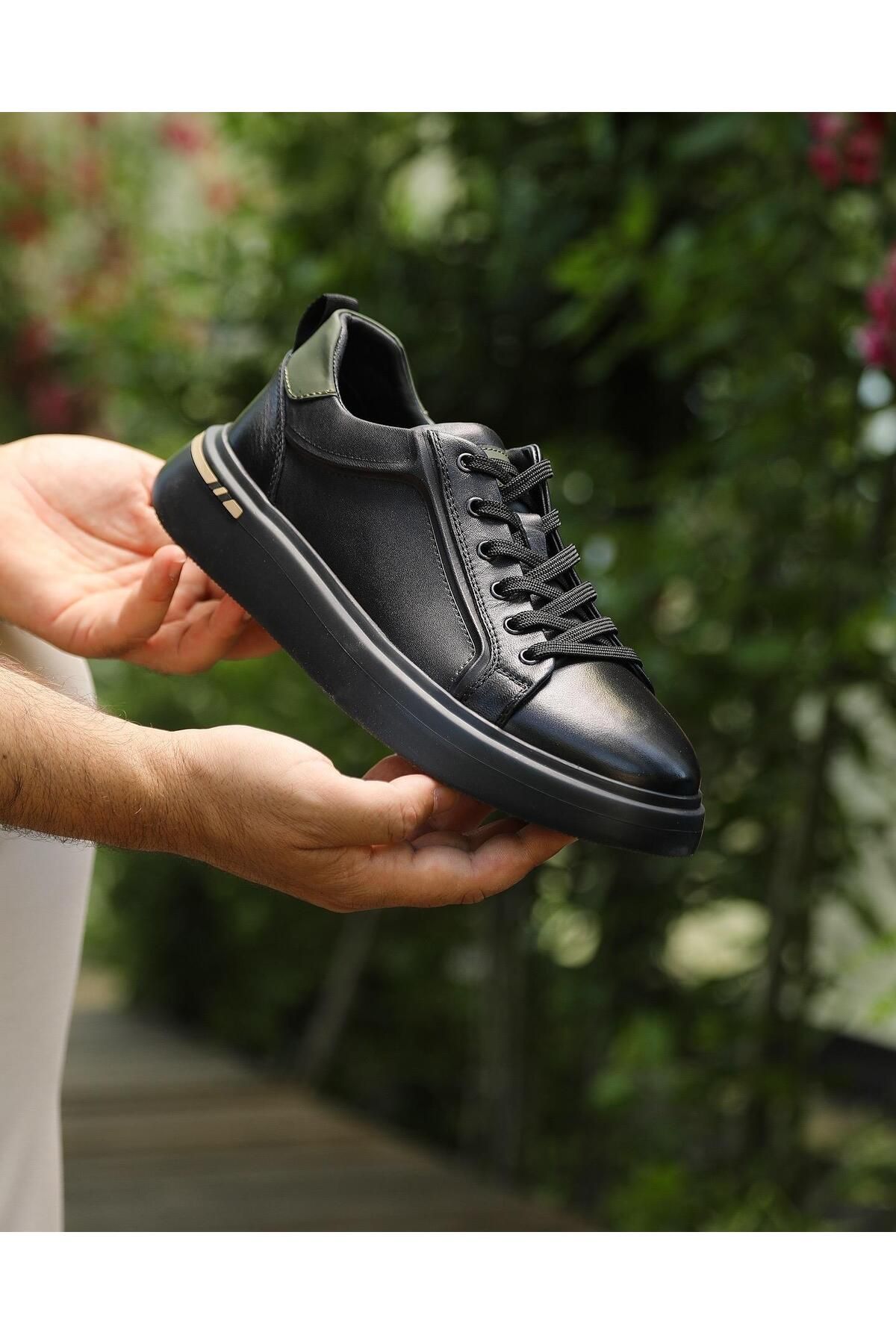 ByItallanoshoes BLACK MEBRA 0054 HAKİKİ DERİ GÜNLÜK ERKEK SNEAKER AYAKKABI