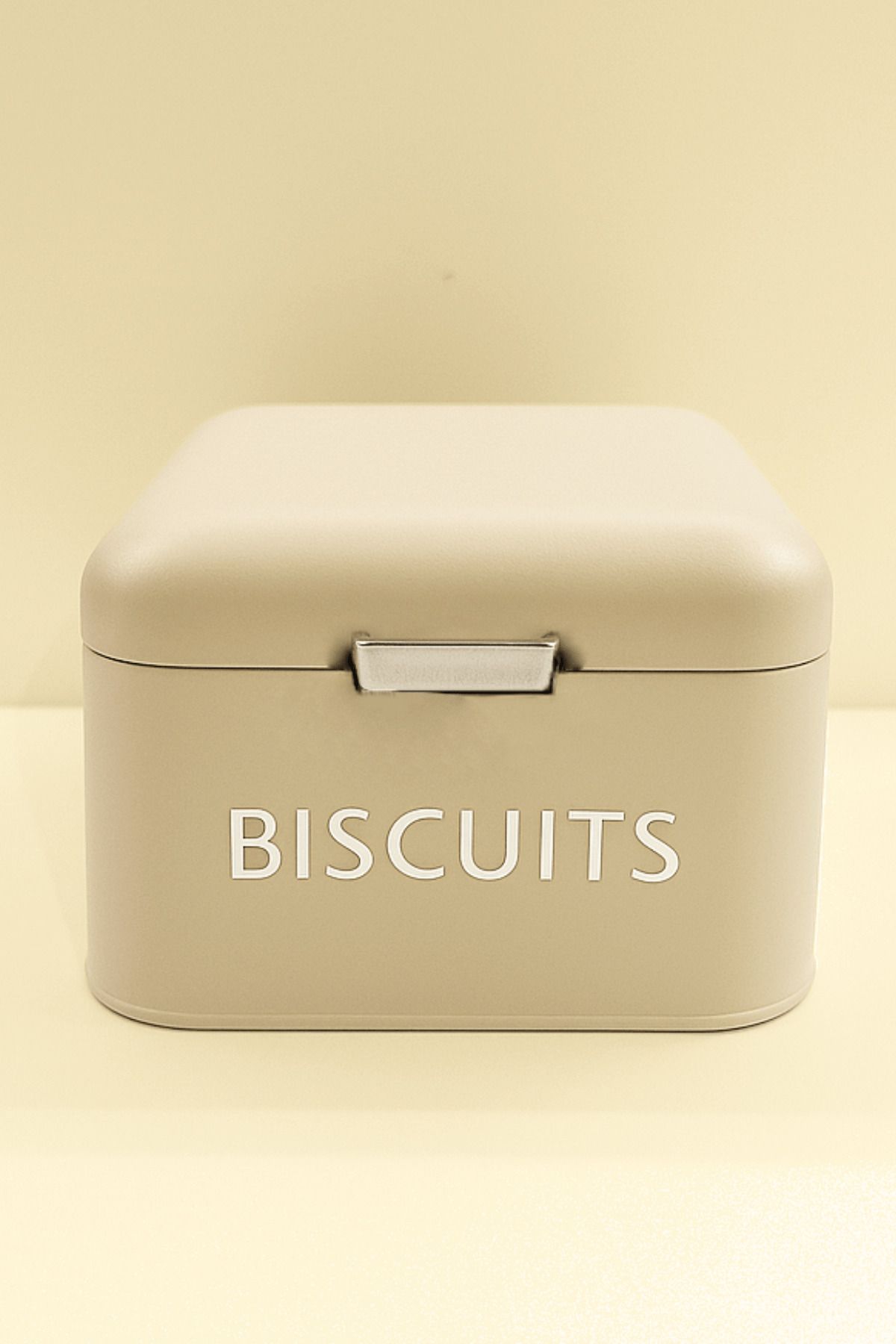 Sarkap Home Biscutis Galvaniz Metal Saklama Kutusu - Krem