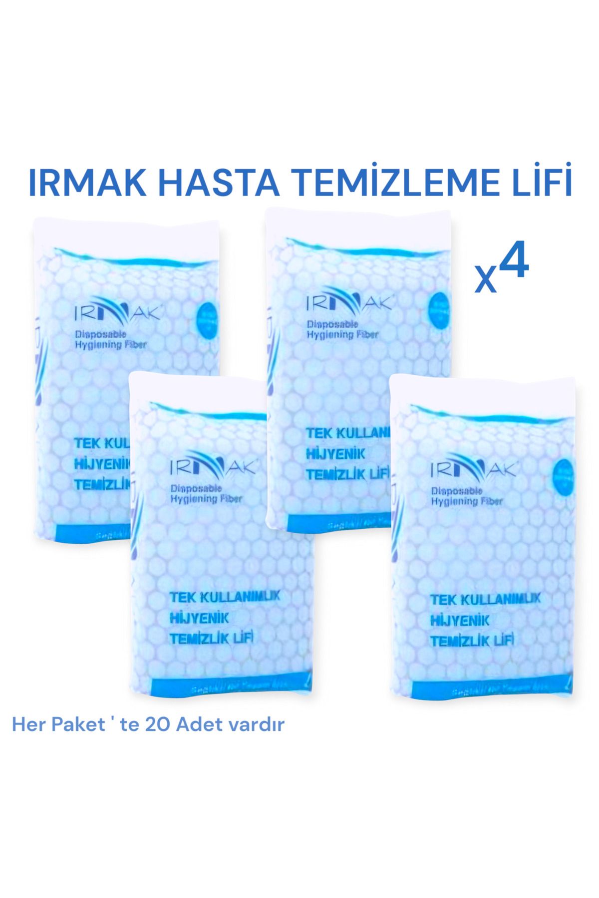 Ficomed Irmak Hasta Vücut Temizleme Lifi ( 4PAKET ) Hasta Banyo Temizleme Lifi
