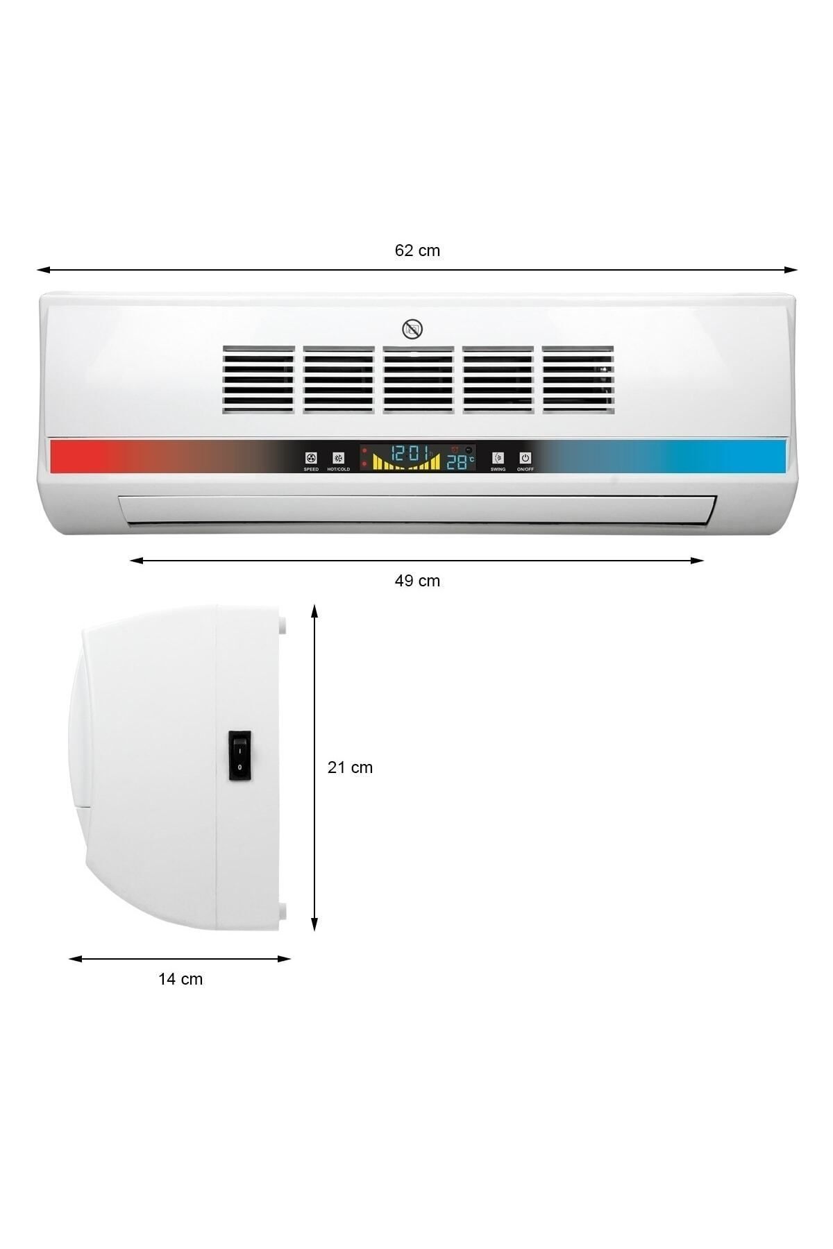 Techno Stock KM-1717-HC Duvar Tipi Fanlı Seramik Isıtıcı Ve Vantilatör